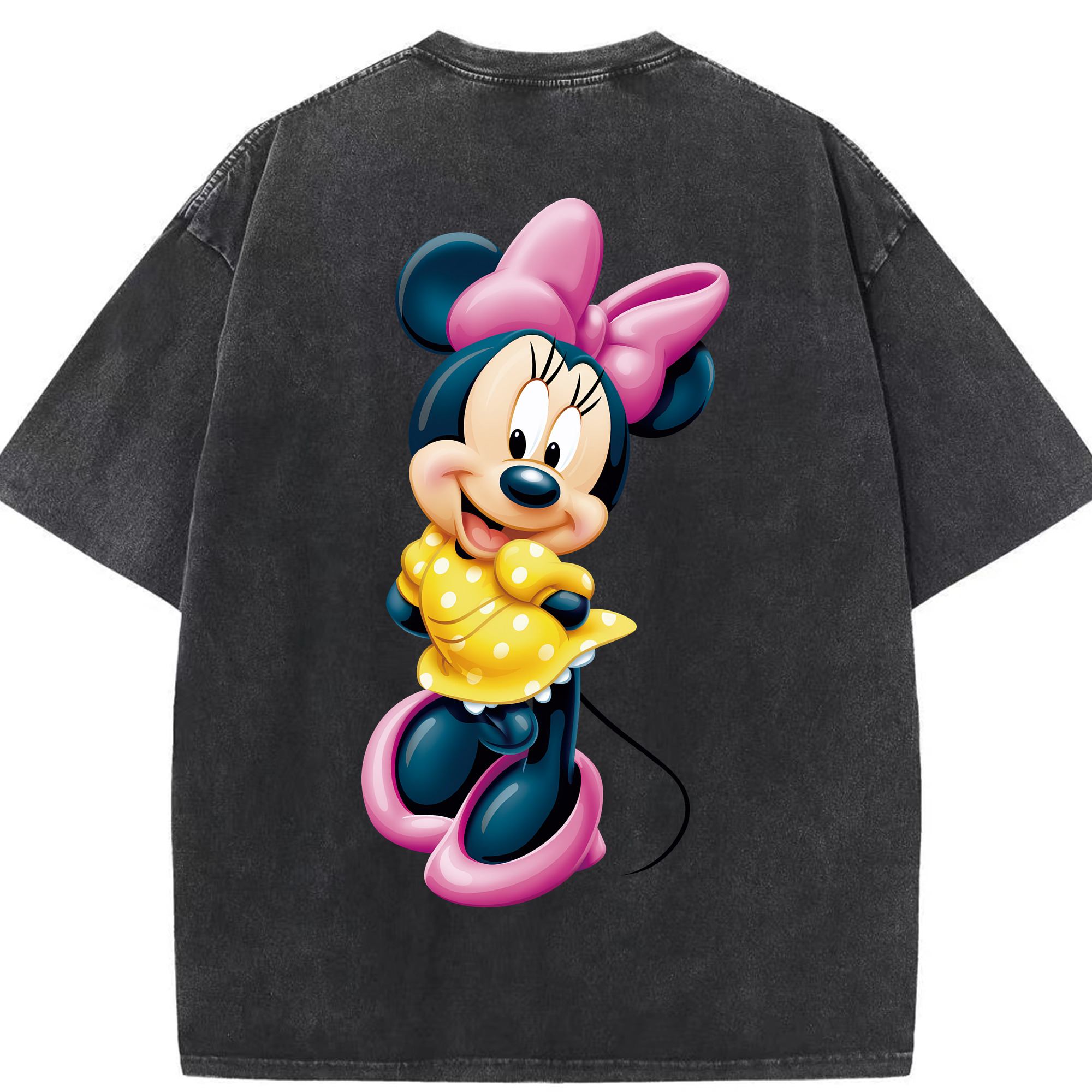 （画像用） ミッキーマウス Mickey Mouse 綿100% ヴィンテージ風 半袖Tシャツ（背面プリント）
