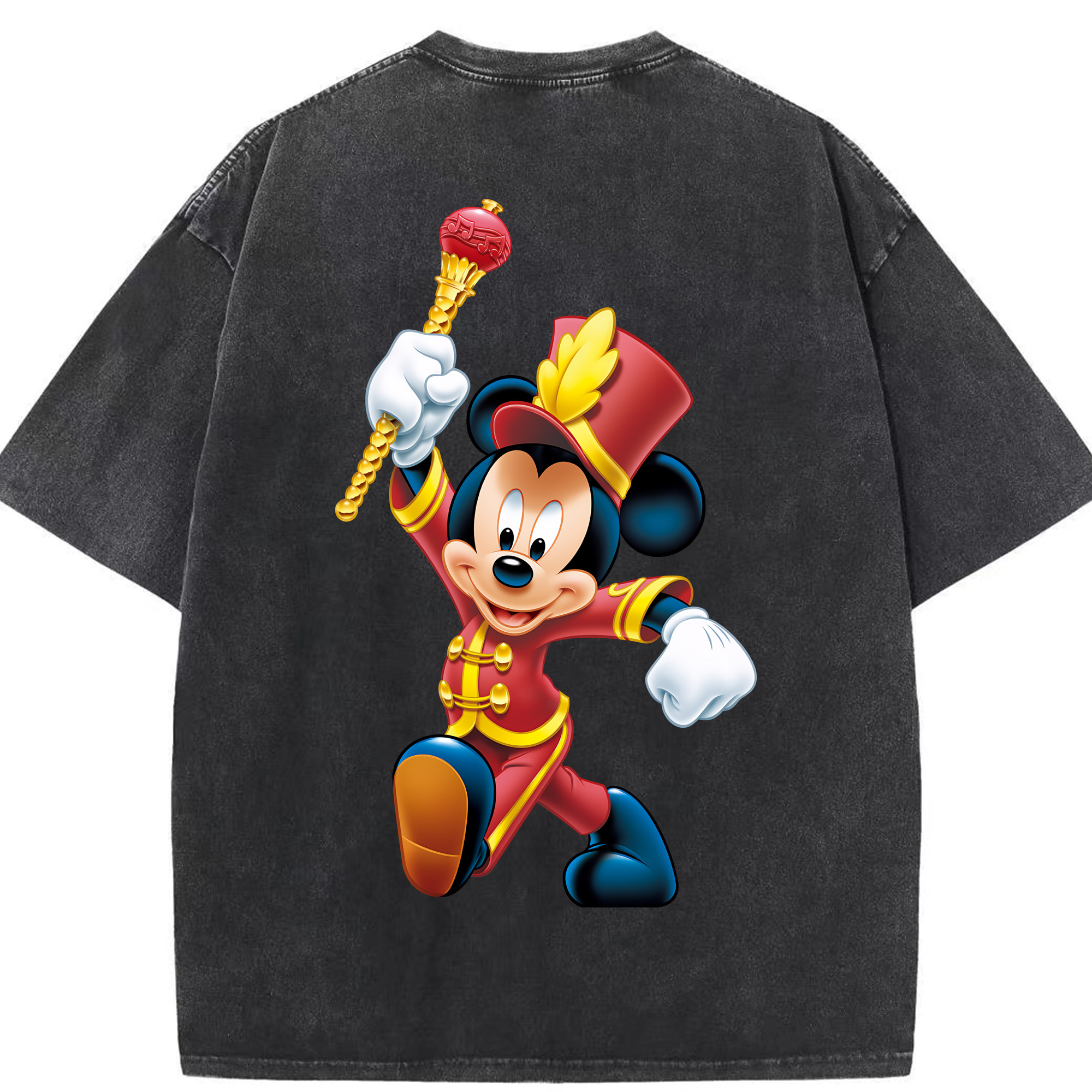 （画像用） ミッキーマウス Mickey Mouse 綿100% ヴィンテージ風 半袖Tシャツ（背面プリント）