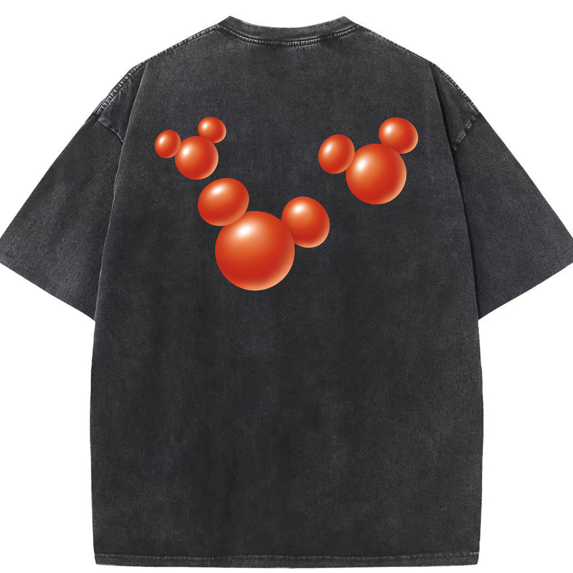（画像用） ミッキーマウス Mickey Mouse 綿100% ヴィンテージ風 半袖Tシャツ（背面プリント）