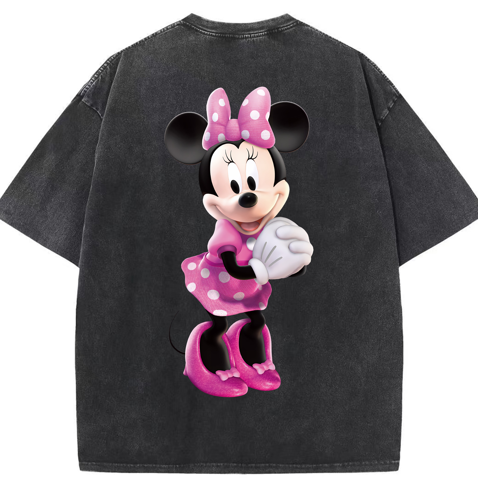 （画像用） ミッキーマウス Mickey Mouse 綿100% ヴィンテージ風 半袖Tシャツ（背面プリント）