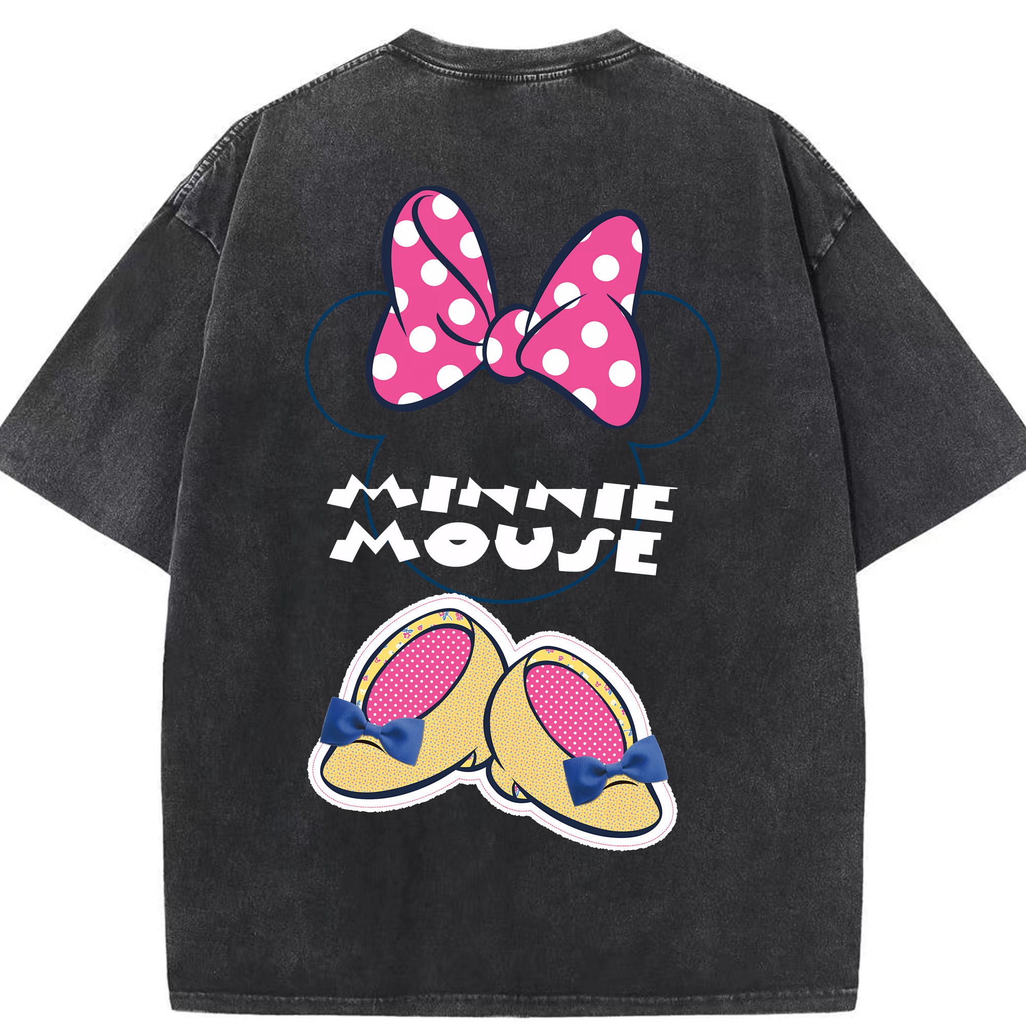 （画像用） ミッキーマウス Mickey Mouse 綿100% ヴィンテージ風 半袖Tシャツ（背面プリント）