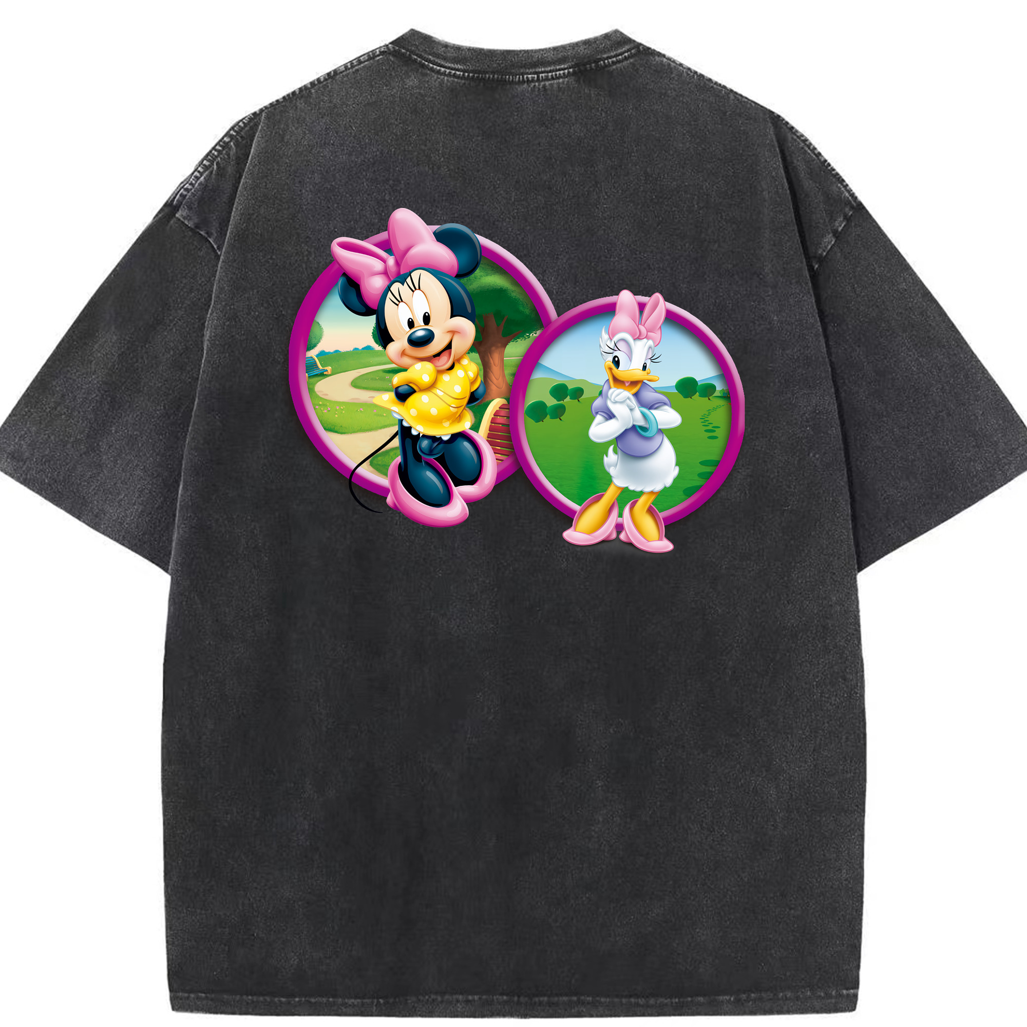 （画像用） ミッキーマウス Mickey Mouse 綿100% ヴィンテージ風 半袖Tシャツ（背面プリント）