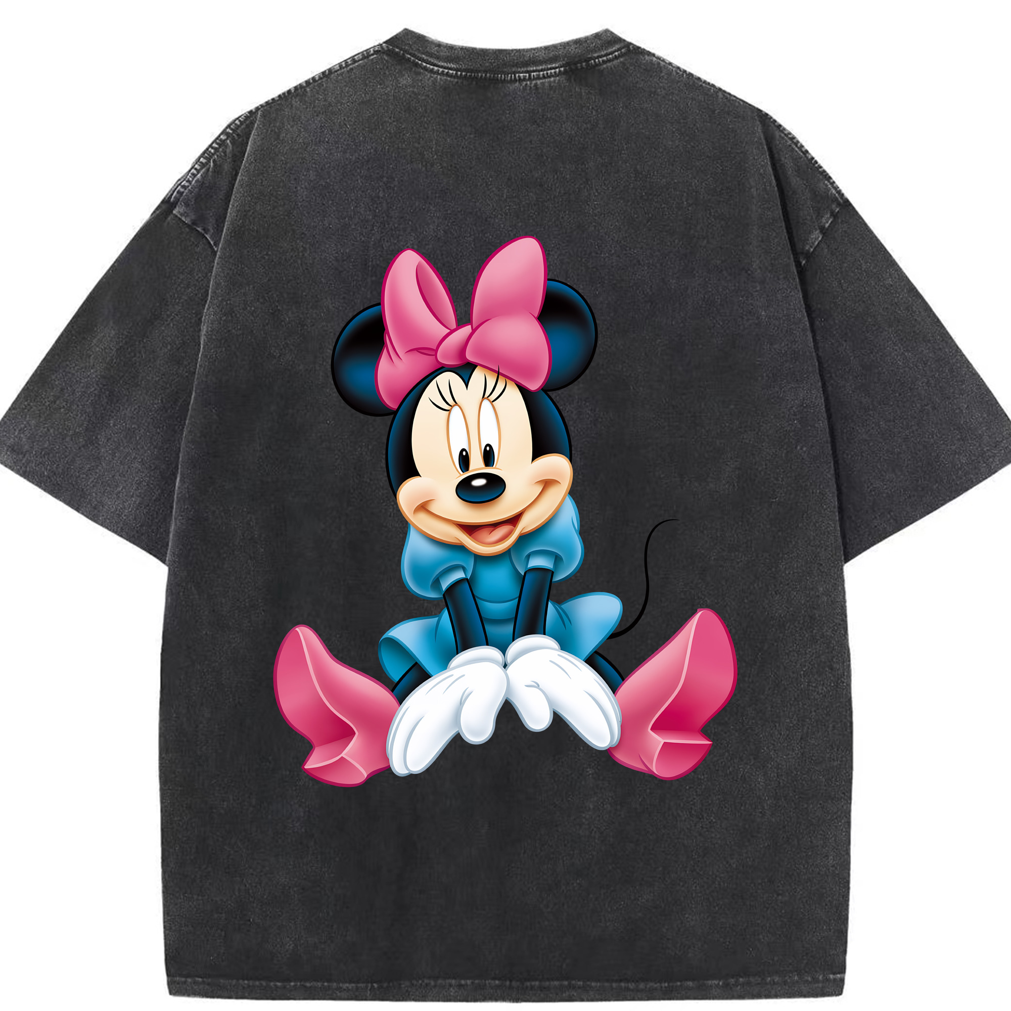 （画像用） ミッキーマウス Mickey Mouse 綿100% ヴィンテージ風 半袖Tシャツ（背面プリント）