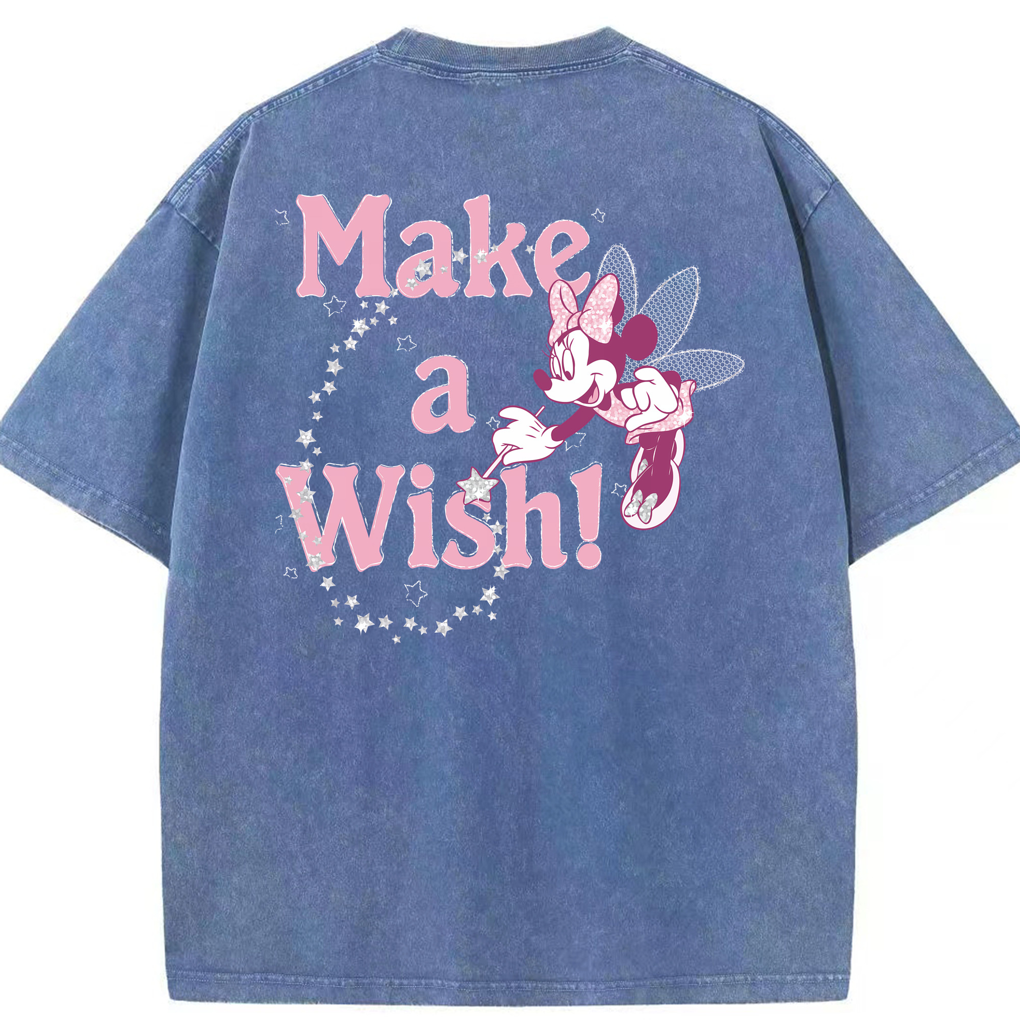 （画像用） ミッキーマウス Mickey Mouse 綿100% ヴィンテージ風 半袖Tシャツ（背面プリント）