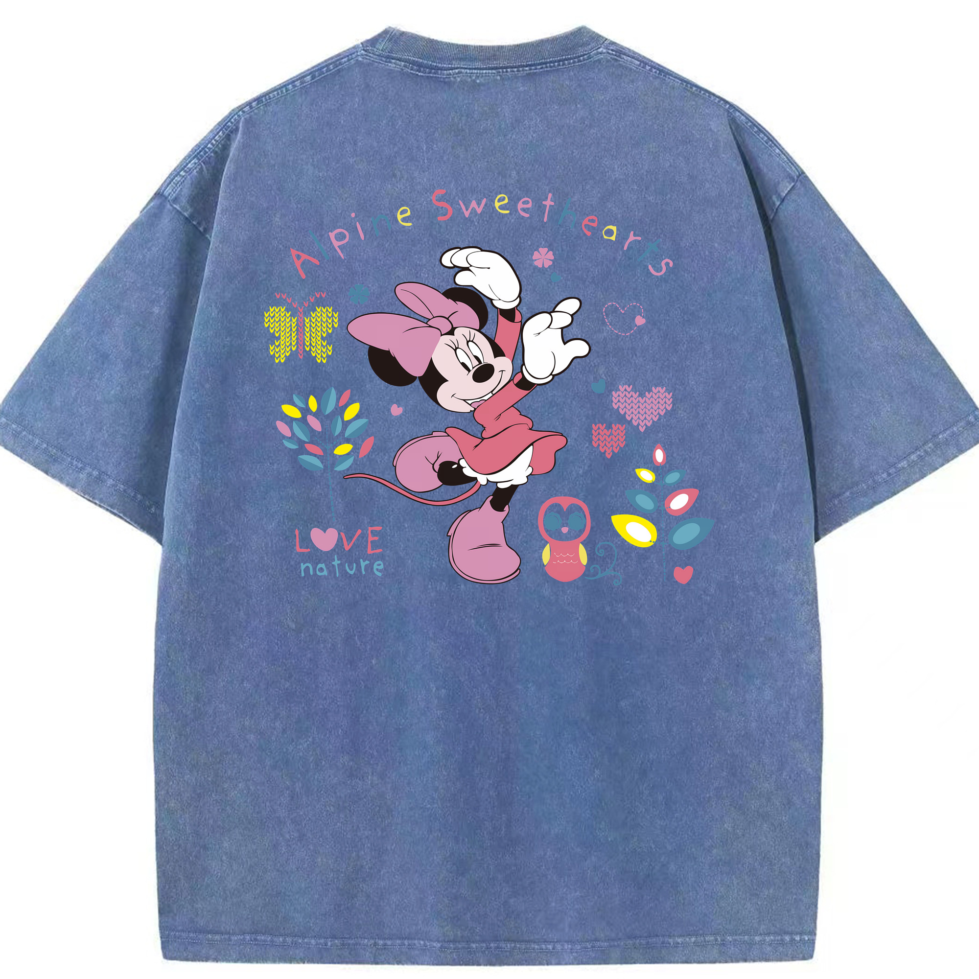 （画像用） ミッキーマウス Mickey Mouse 綿100% ヴィンテージ風 半袖Tシャツ（背面プリント）