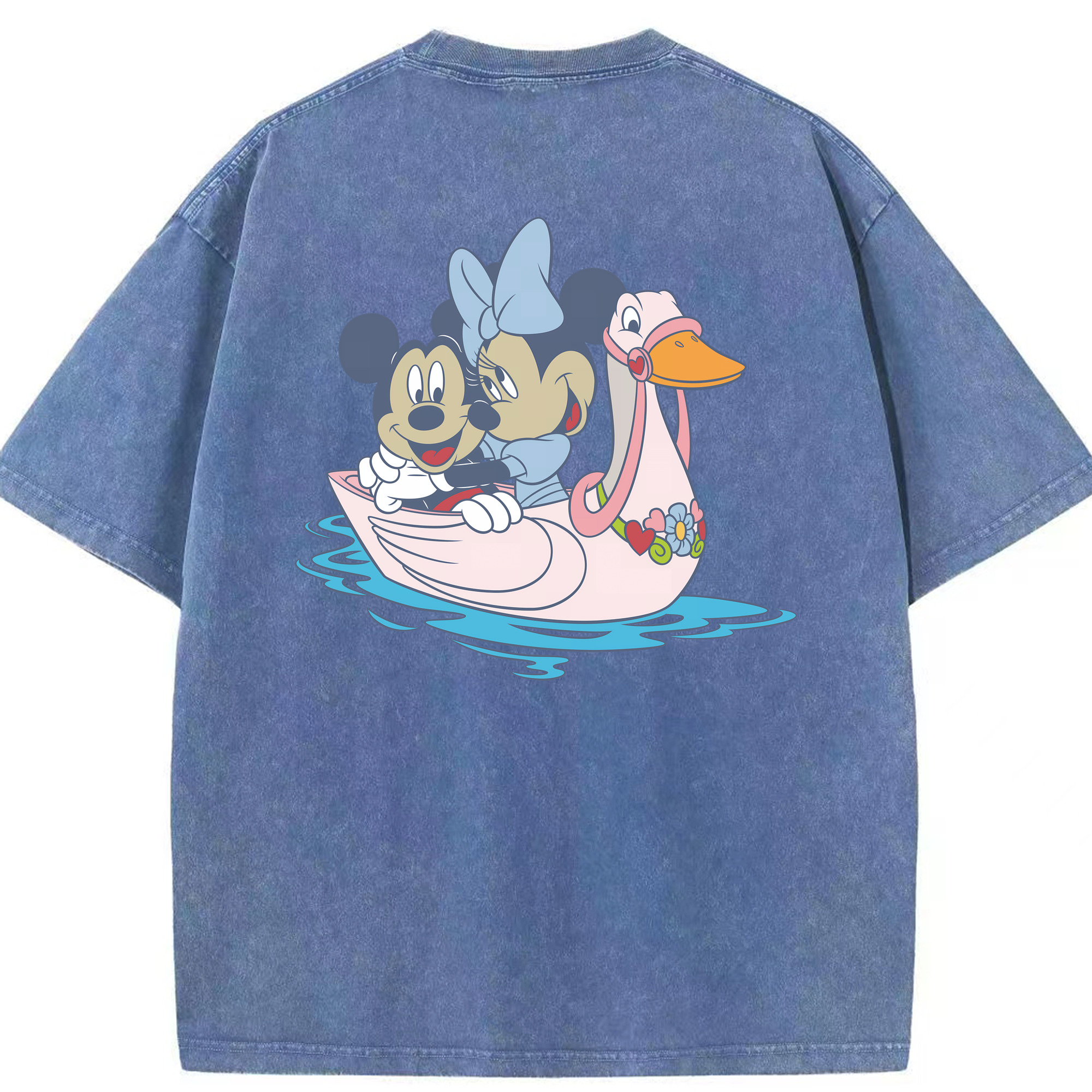 （画像用） ミッキーマウス Mickey Mouse 綿100% ヴィンテージ風 半袖Tシャツ（背面プリント）