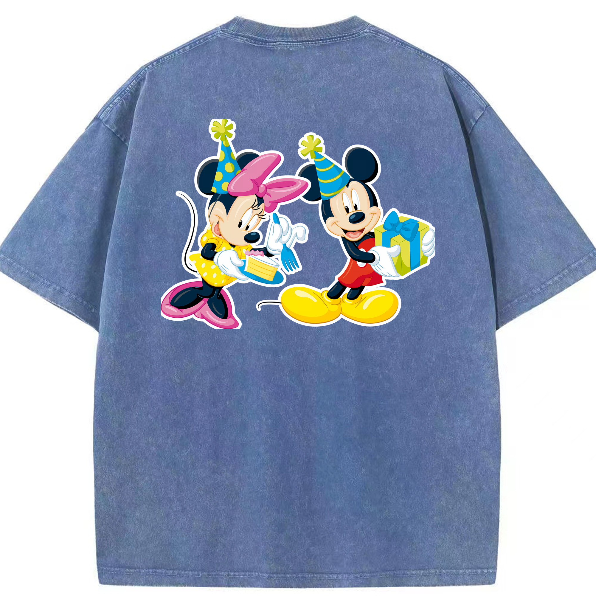 （画像用） ミッキーマウス Mickey Mouse 綿100% ヴィンテージ風 半袖Tシャツ（背面プリント）