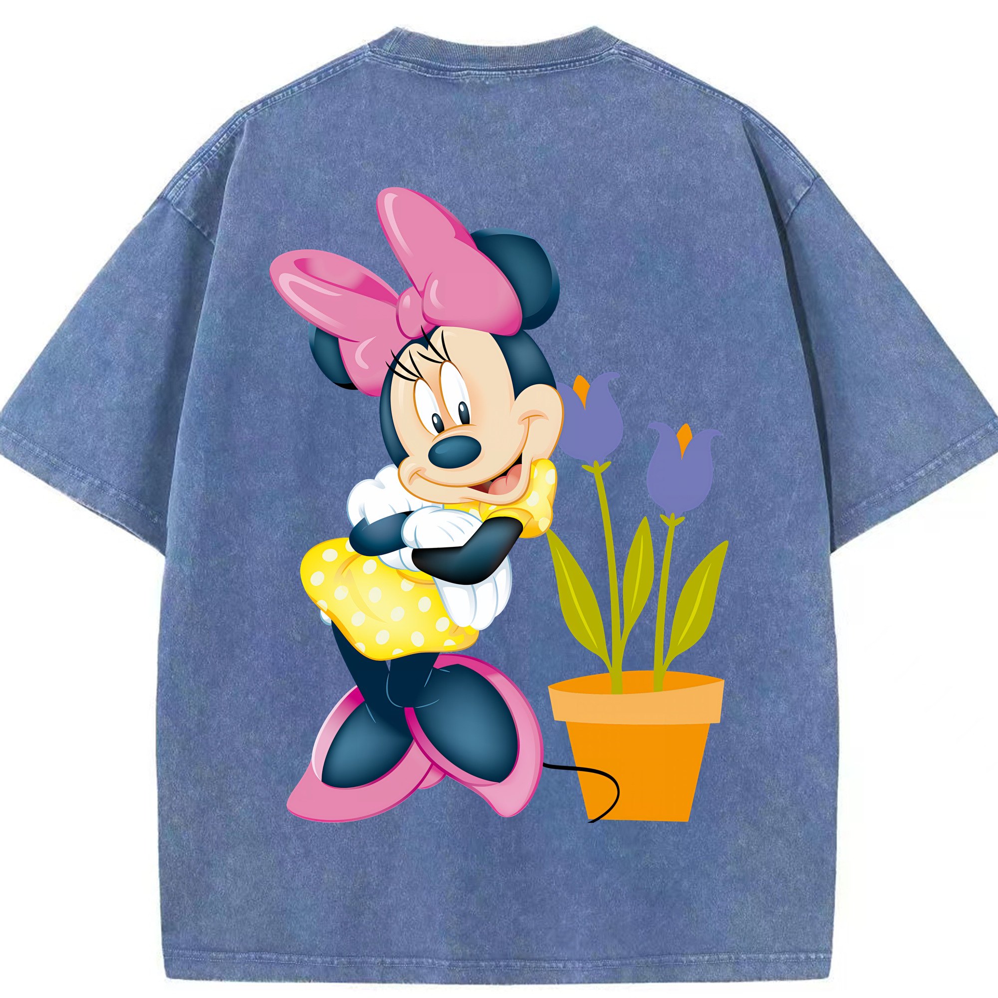 （画像用） ミッキーマウス Mickey Mouse 綿100% ヴィンテージ風 半袖Tシャツ（背面プリント）