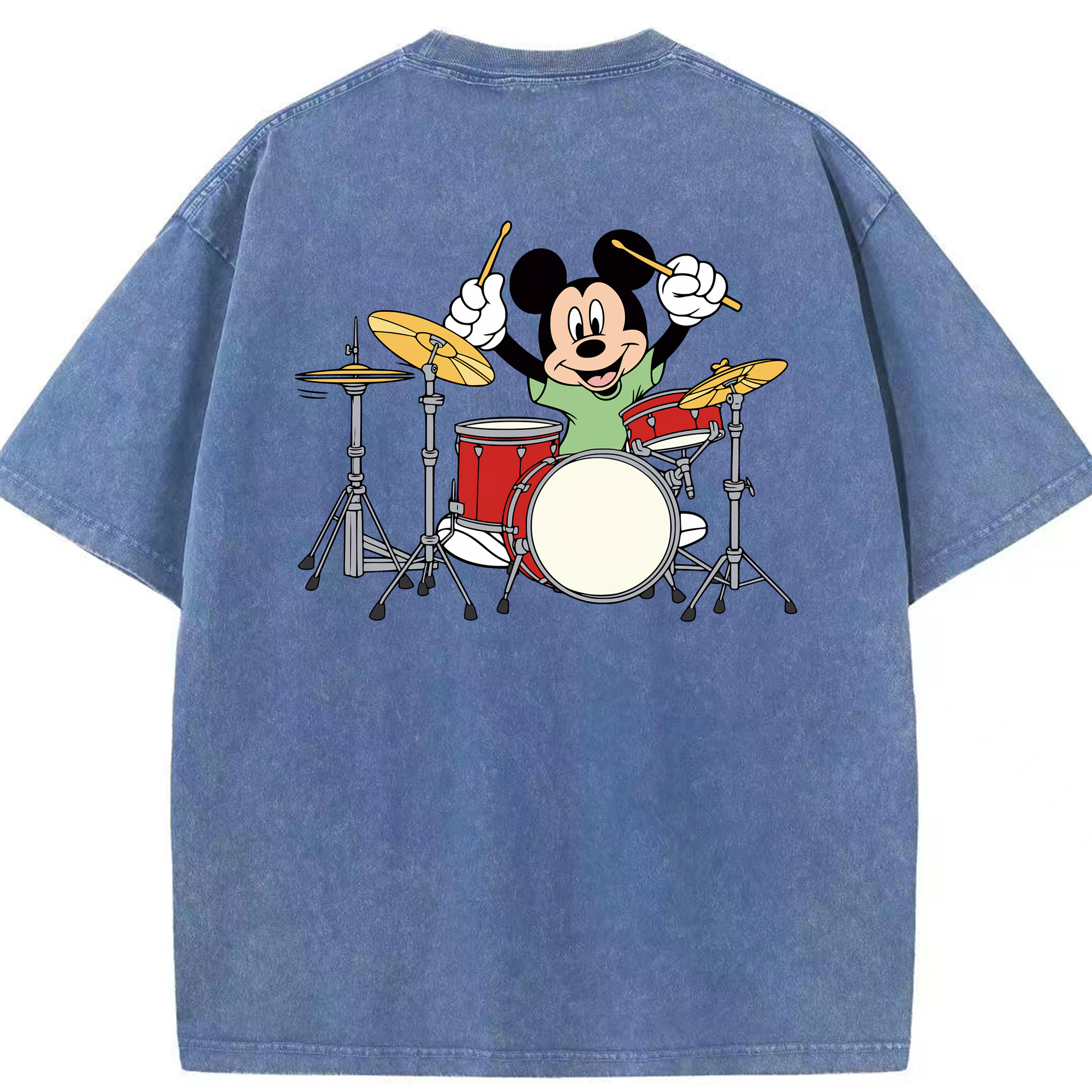 （画像用） ミッキーマウス Mickey Mouse 綿100% ヴィンテージ風 半袖Tシャツ（背面プリント）