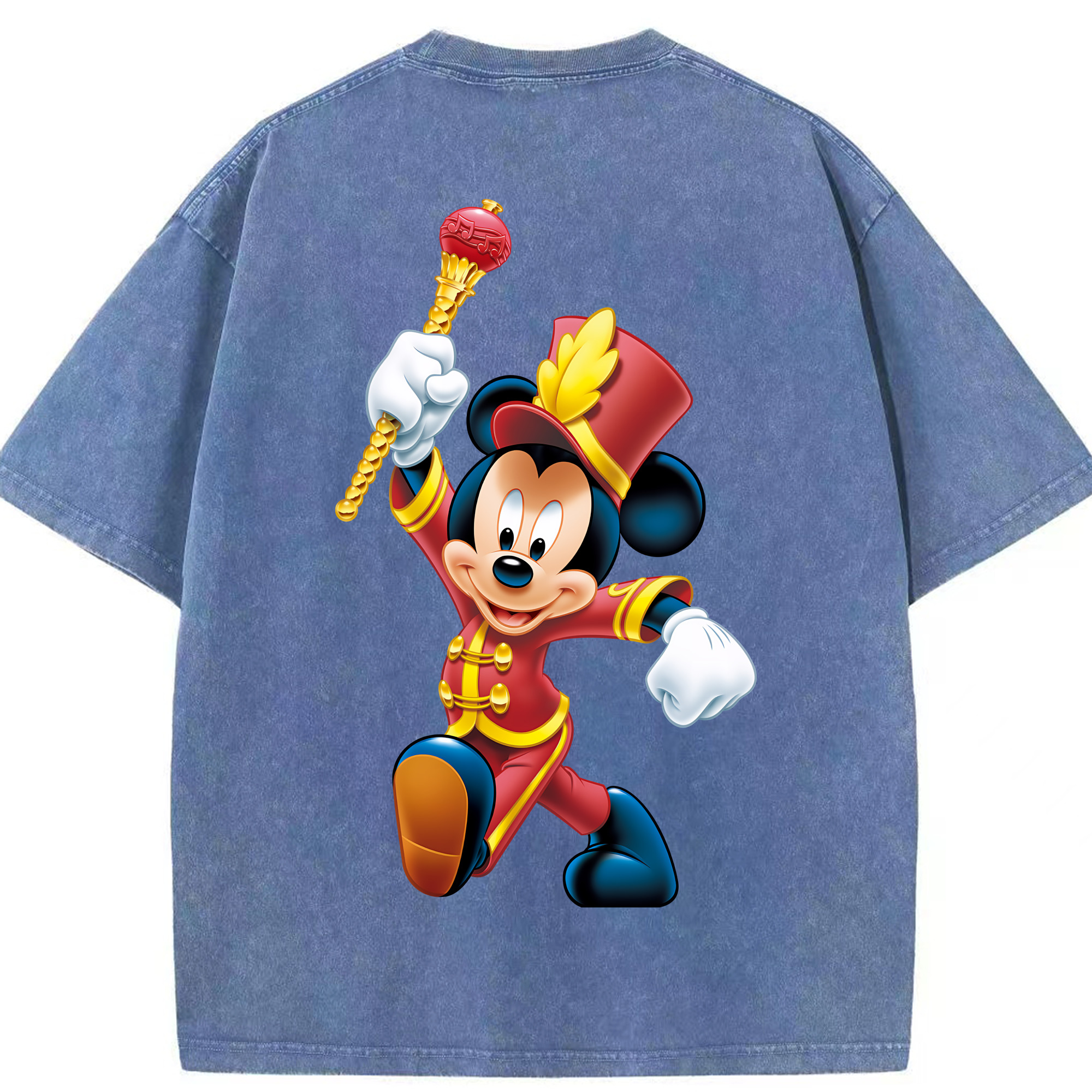 （画像用） ミッキーマウス Mickey Mouse 綿100% ヴィンテージ風 半袖Tシャツ（背面プリント）