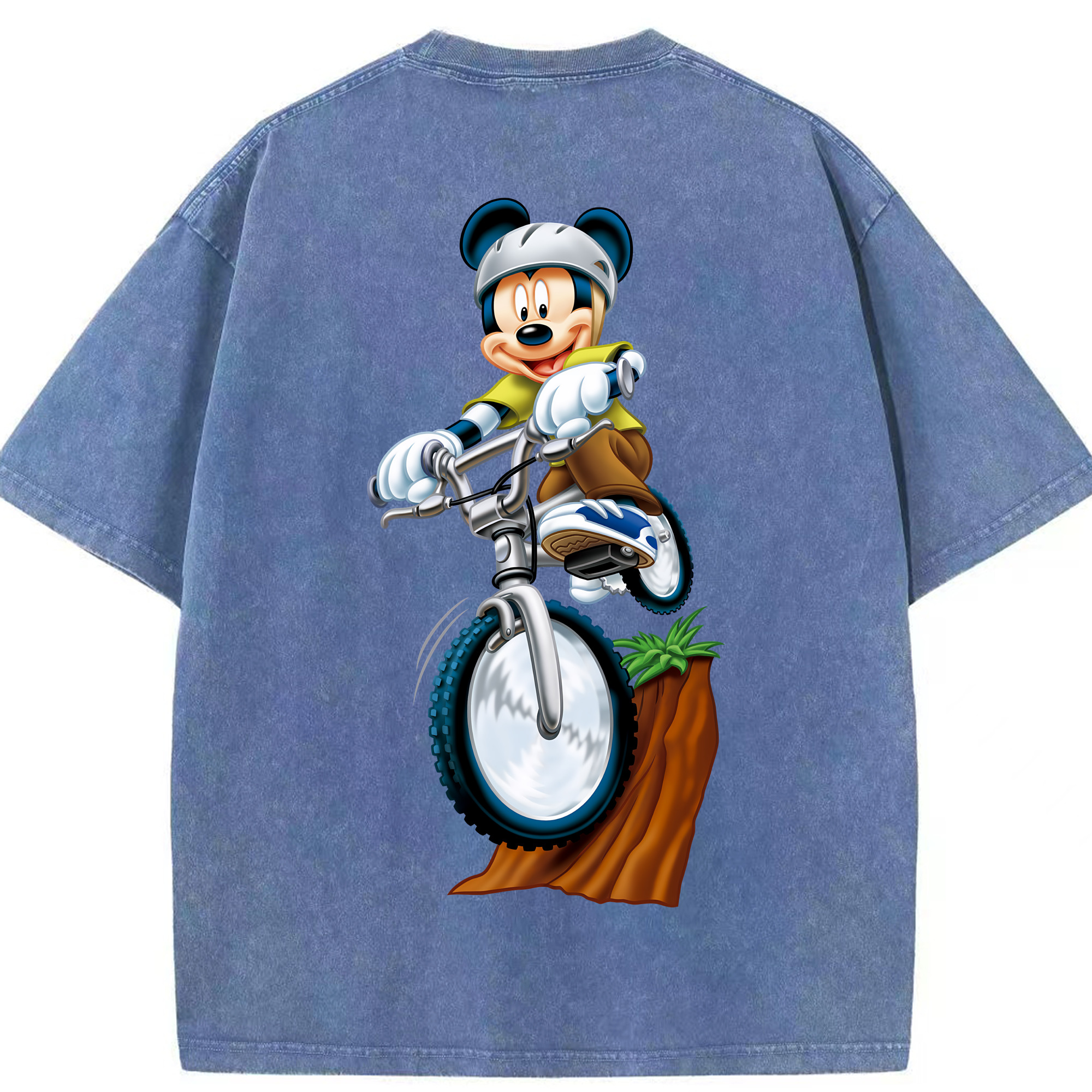 （画像用） ミッキーマウス Mickey Mouse 綿100% ヴィンテージ風 半袖Tシャツ（背面プリント）