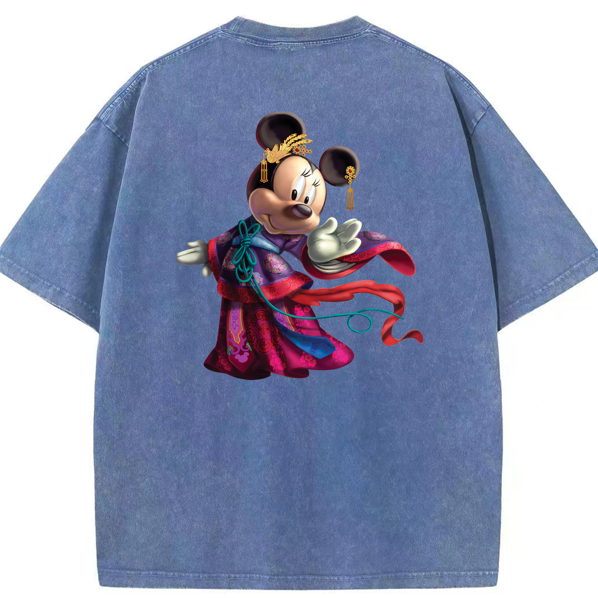 （画像用） ミッキーマウス Mickey Mouse 綿100% ヴィンテージ風 半袖Tシャツ（背面プリント）