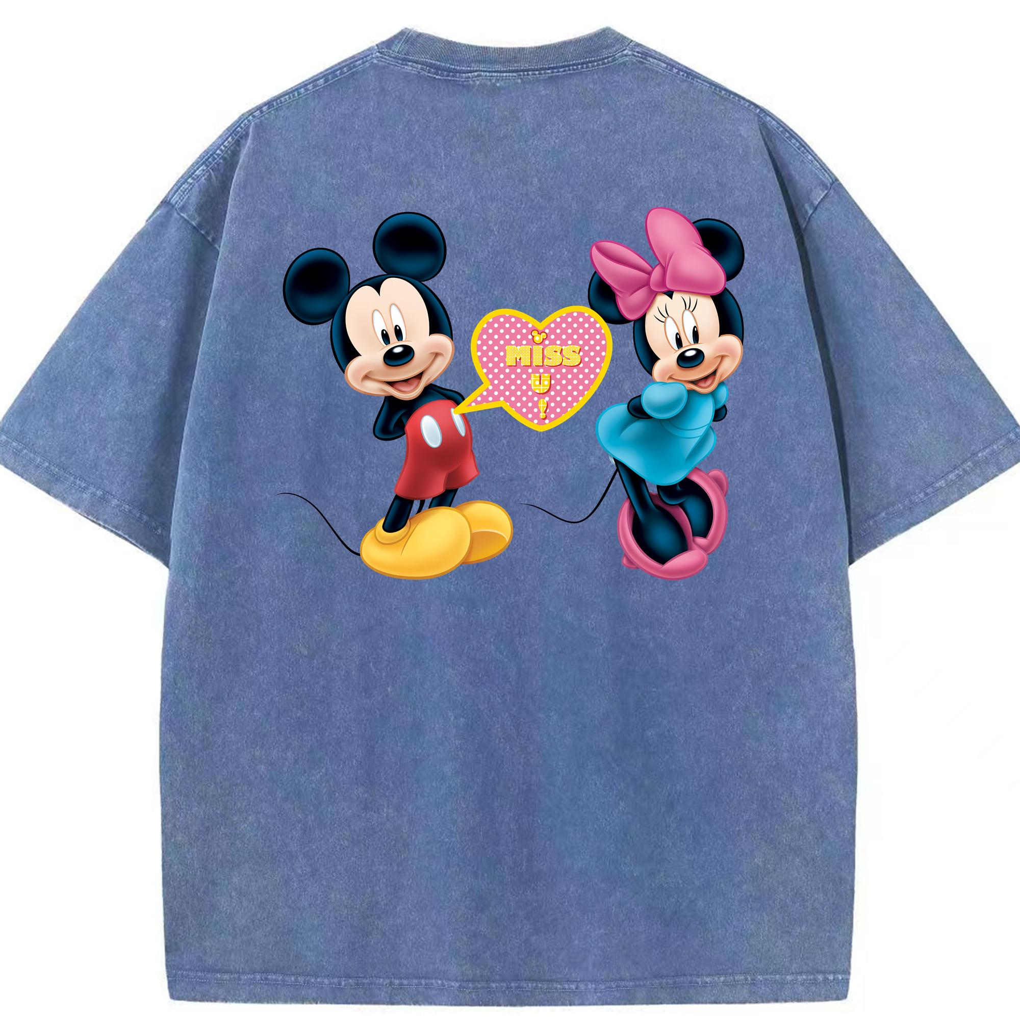 （画像用） ミッキーマウス Mickey Mouse 綿100% ヴィンテージ風 半袖Tシャツ（背面プリント）