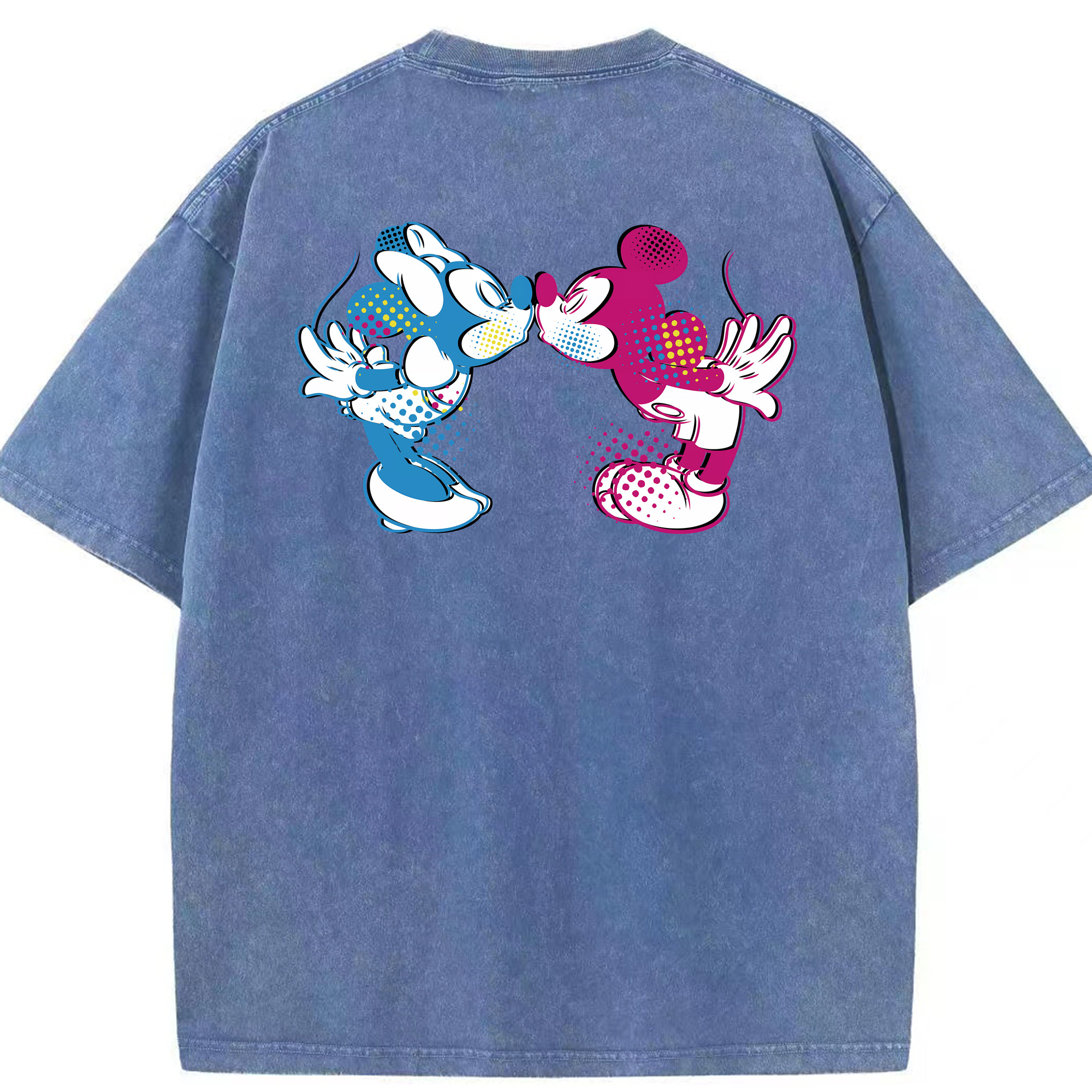 （画像用） ミッキーマウス Mickey Mouse 綿100% ヴィンテージ風 半袖Tシャツ（背面プリント）
