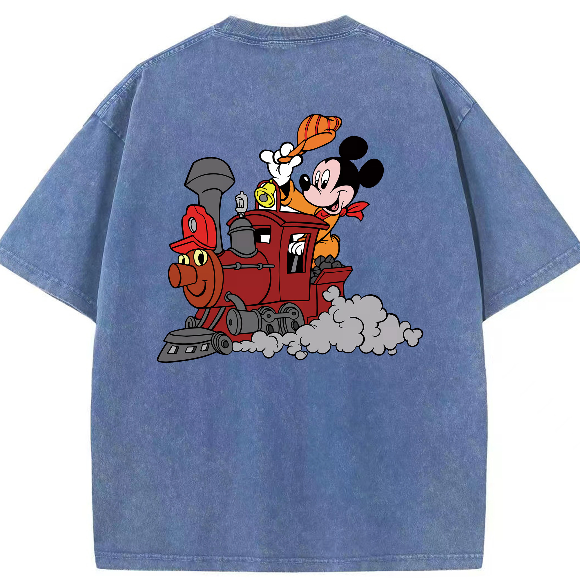 （画像用） ミッキーマウス Mickey Mouse 綿100% ヴィンテージ風 半袖Tシャツ（背面プリント）
