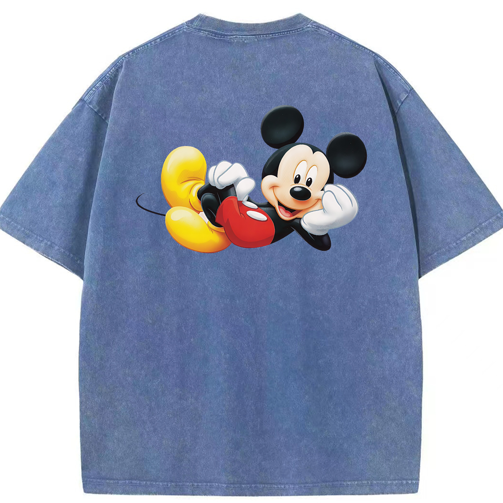 （画像用） ミッキーマウス Mickey Mouse 綿100% ヴィンテージ風 半袖Tシャツ（背面プリント）