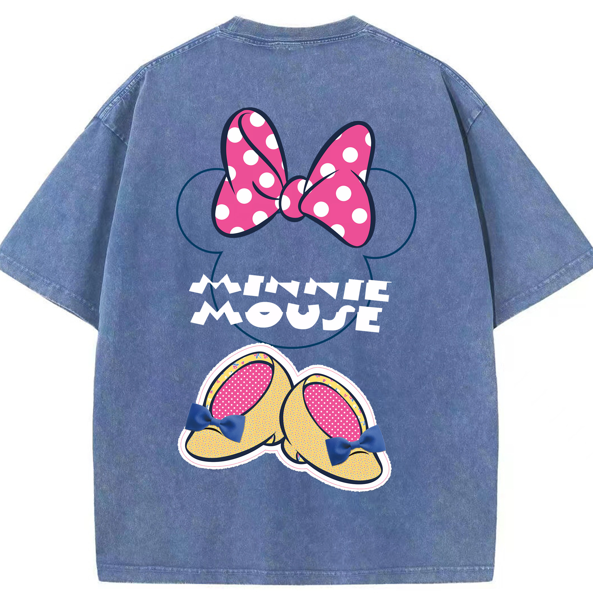 （画像用） ミッキーマウス Mickey Mouse 綿100% ヴィンテージ風 半袖Tシャツ（背面プリント）