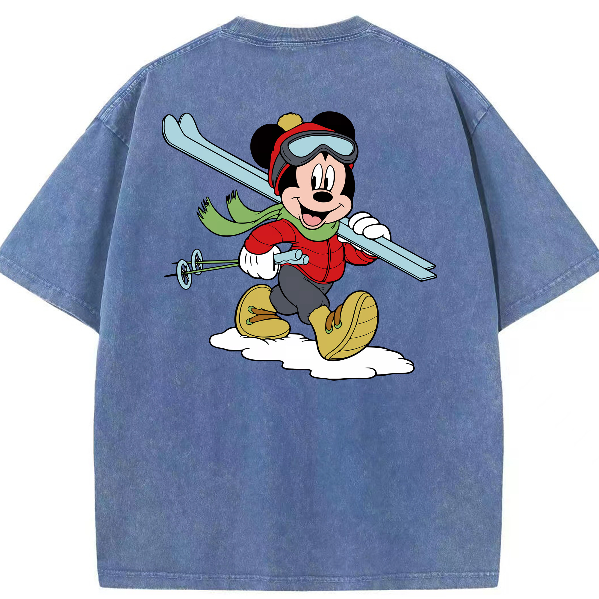 （画像用） ミッキーマウス Mickey Mouse 綿100% ヴィンテージ風 半袖Tシャツ（背面プリント）