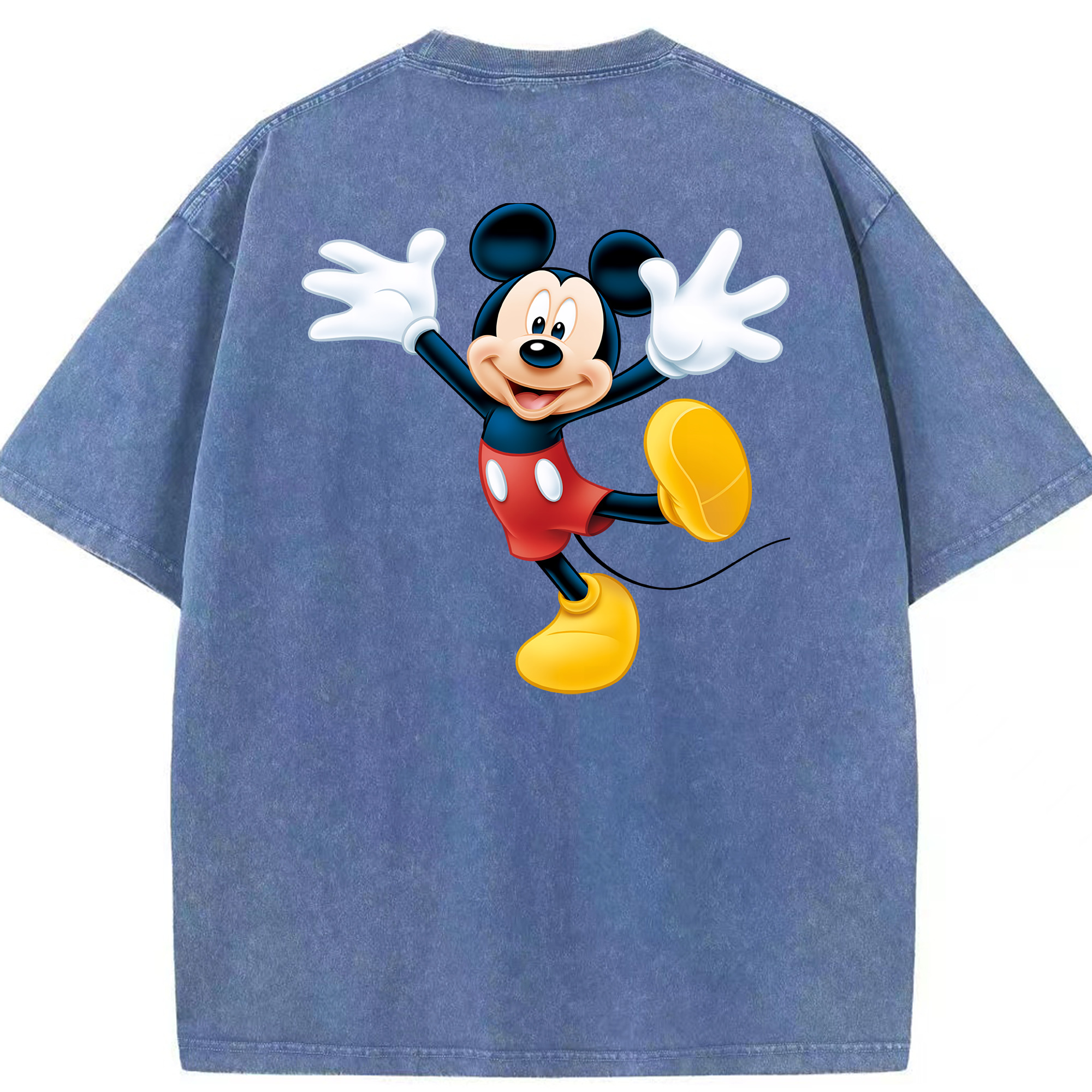 （画像用） ミッキーマウス Mickey Mouse 綿100% ヴィンテージ風 半袖Tシャツ（背面プリント）