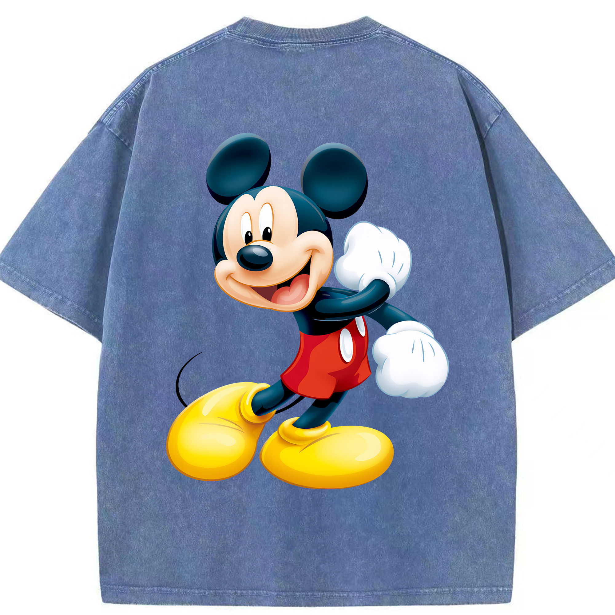 （画像用） ミッキーマウス Mickey Mouse 綿100% ヴィンテージ風 半袖Tシャツ（背面プリント）