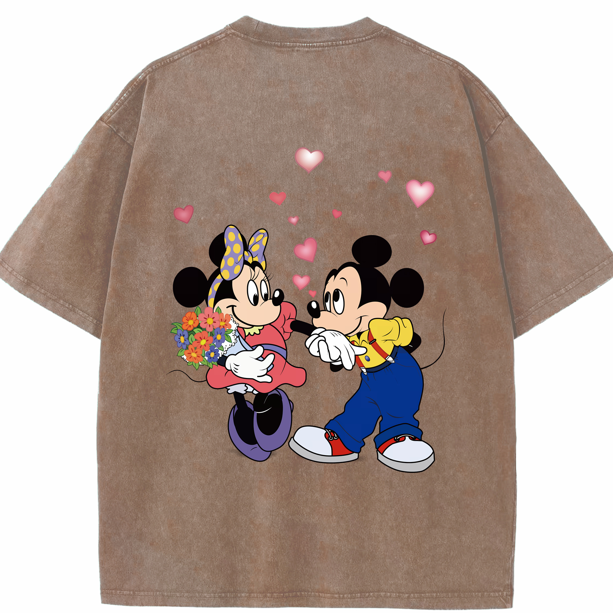 （画像用） ミッキーマウス Mickey Mouse 綿100% ヴィンテージ風 半袖Tシャツ（背面プリント）