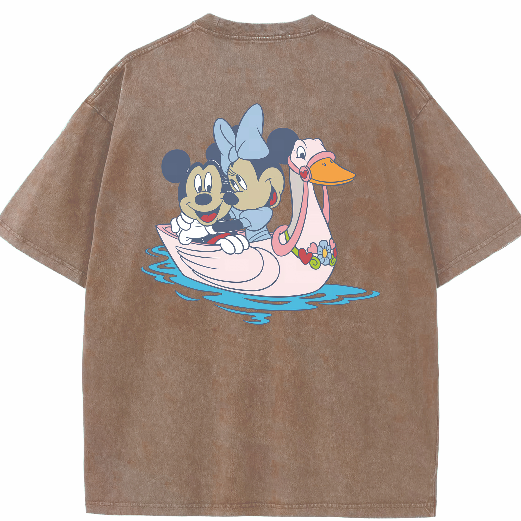 （画像用） ミッキーマウス Mickey Mouse 綿100% ヴィンテージ風 半袖Tシャツ（背面プリント）