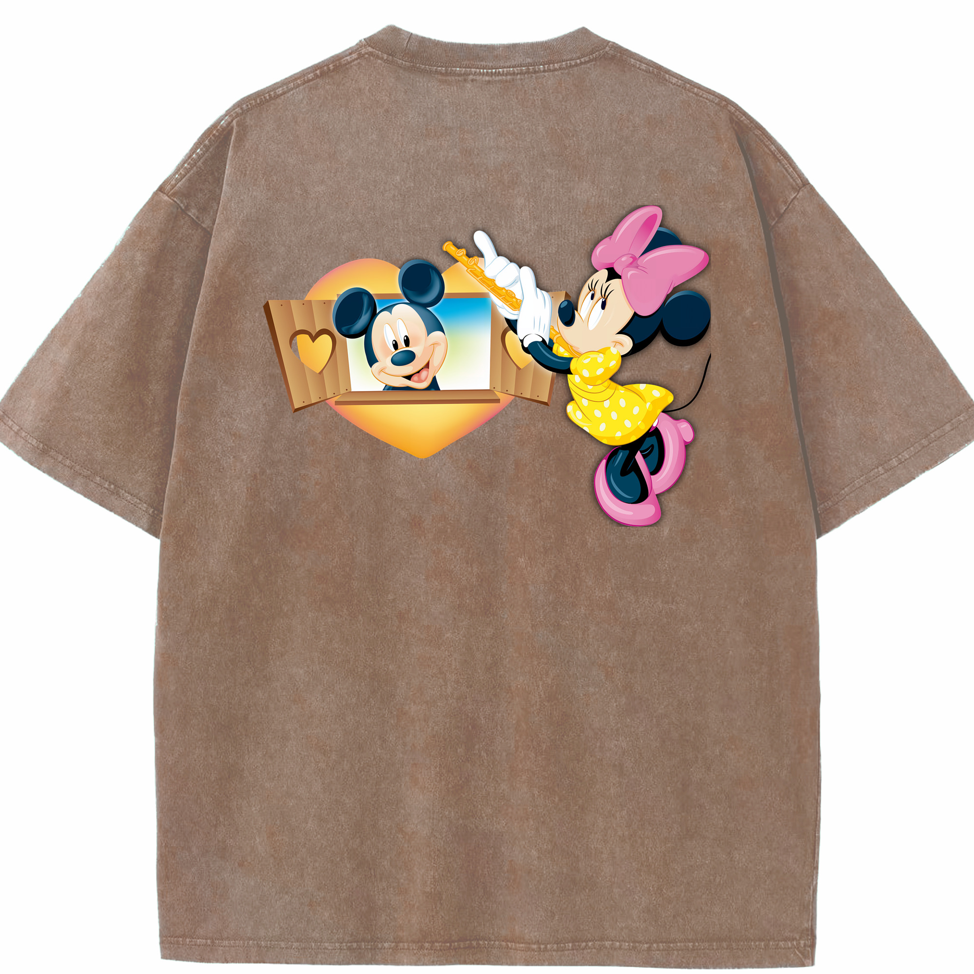 （画像用） ミッキーマウス Mickey Mouse 綿100% ヴィンテージ風 半袖Tシャツ（背面プリント）