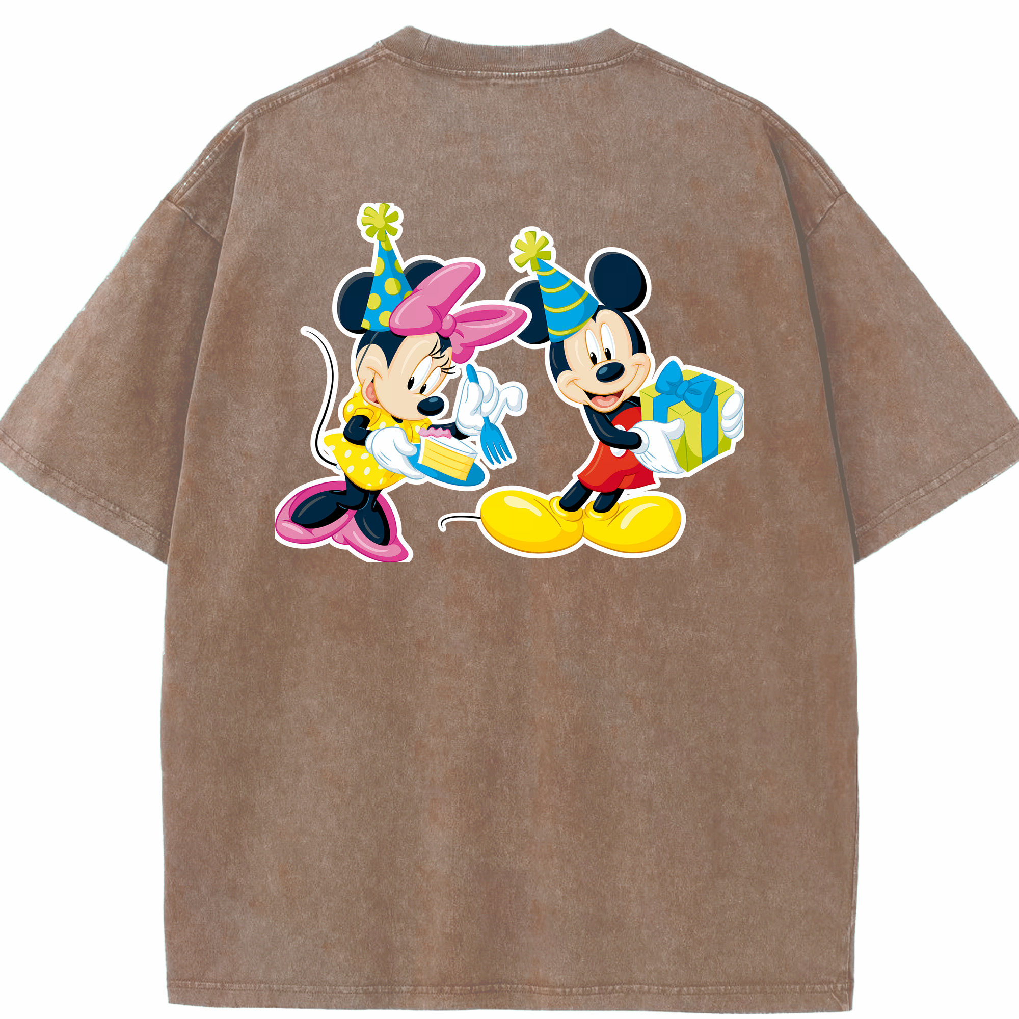 （画像用） ミッキーマウス Mickey Mouse 綿100% ヴィンテージ風 半袖Tシャツ（背面プリント）