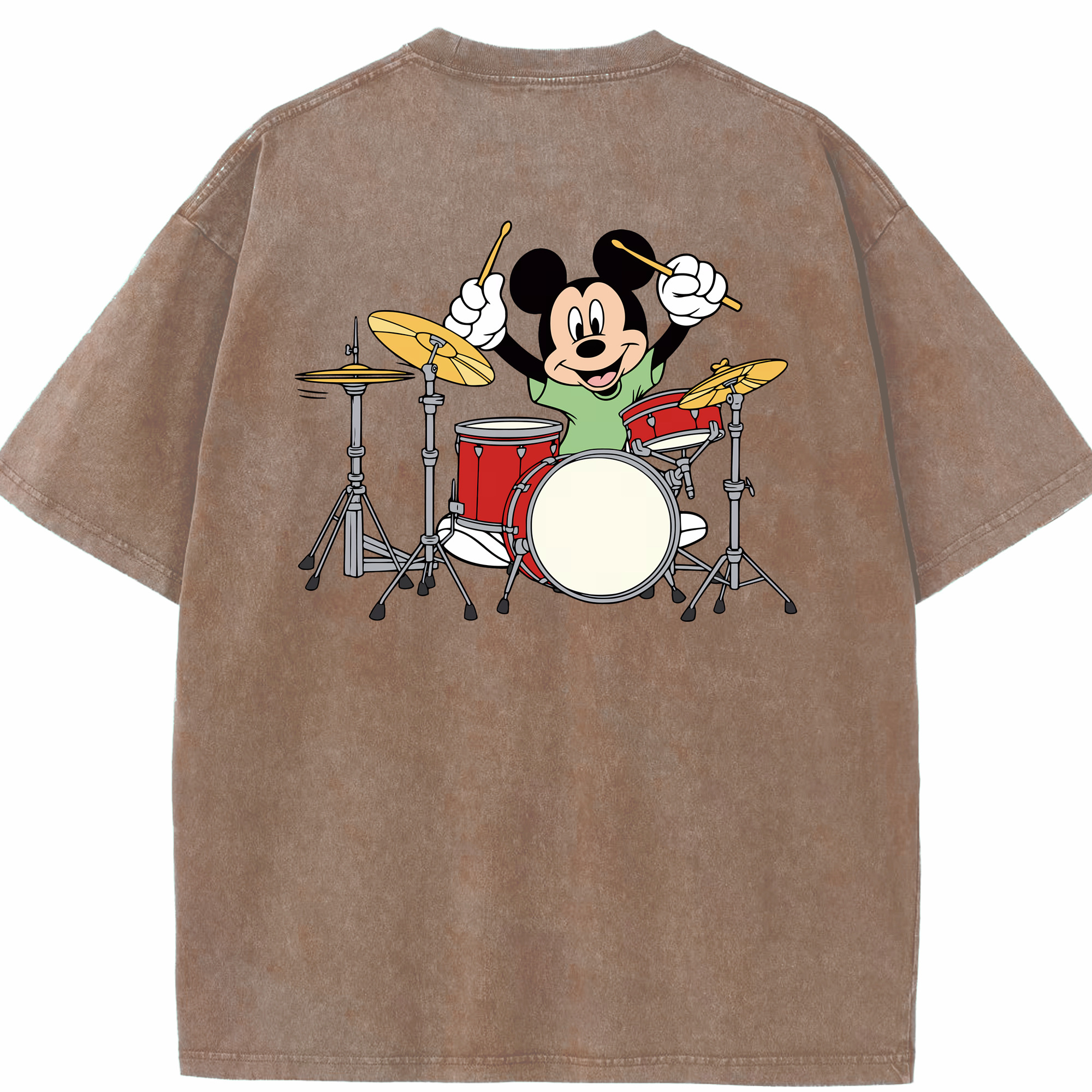 （画像用） ミッキーマウス Mickey Mouse 綿100% ヴィンテージ風 半袖Tシャツ（背面プリント）
