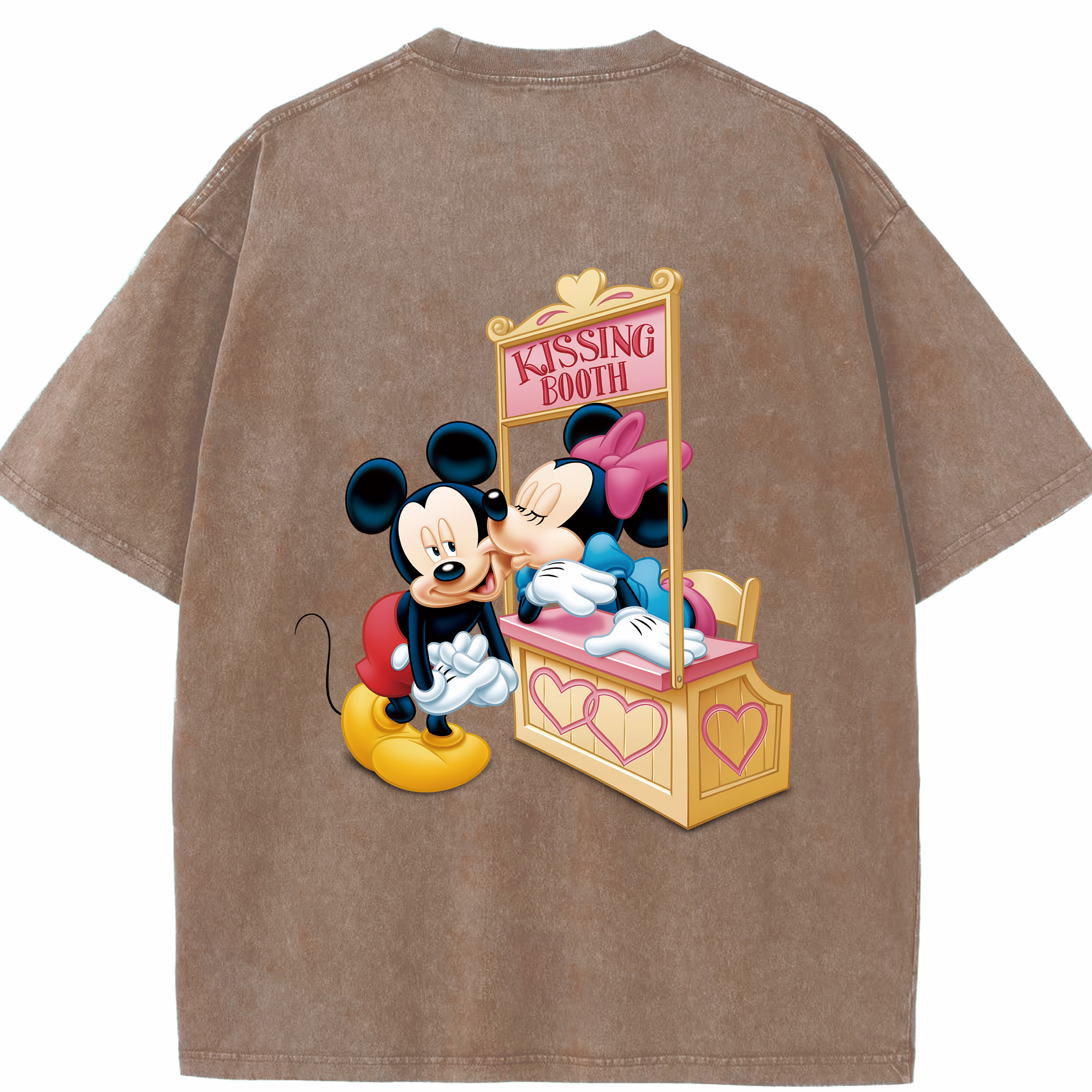 （画像用） ミッキーマウス Mickey Mouse 綿100% ヴィンテージ風 半袖Tシャツ（背面プリント）