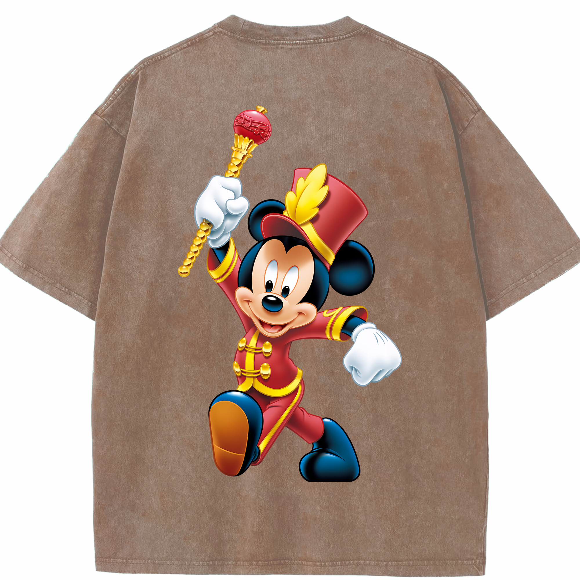 （画像用） ミッキーマウス Mickey Mouse 綿100% ヴィンテージ風 半袖Tシャツ（背面プリント）