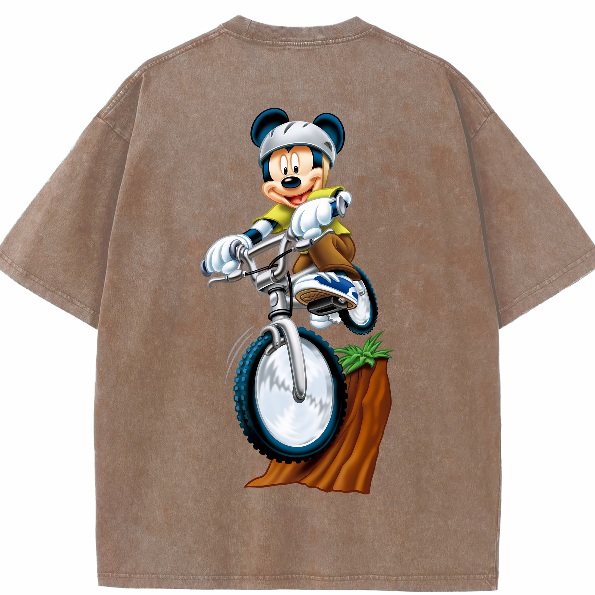 （画像用） ミッキーマウス Mickey Mouse 綿100% ヴィンテージ風 半袖Tシャツ（背面プリント）