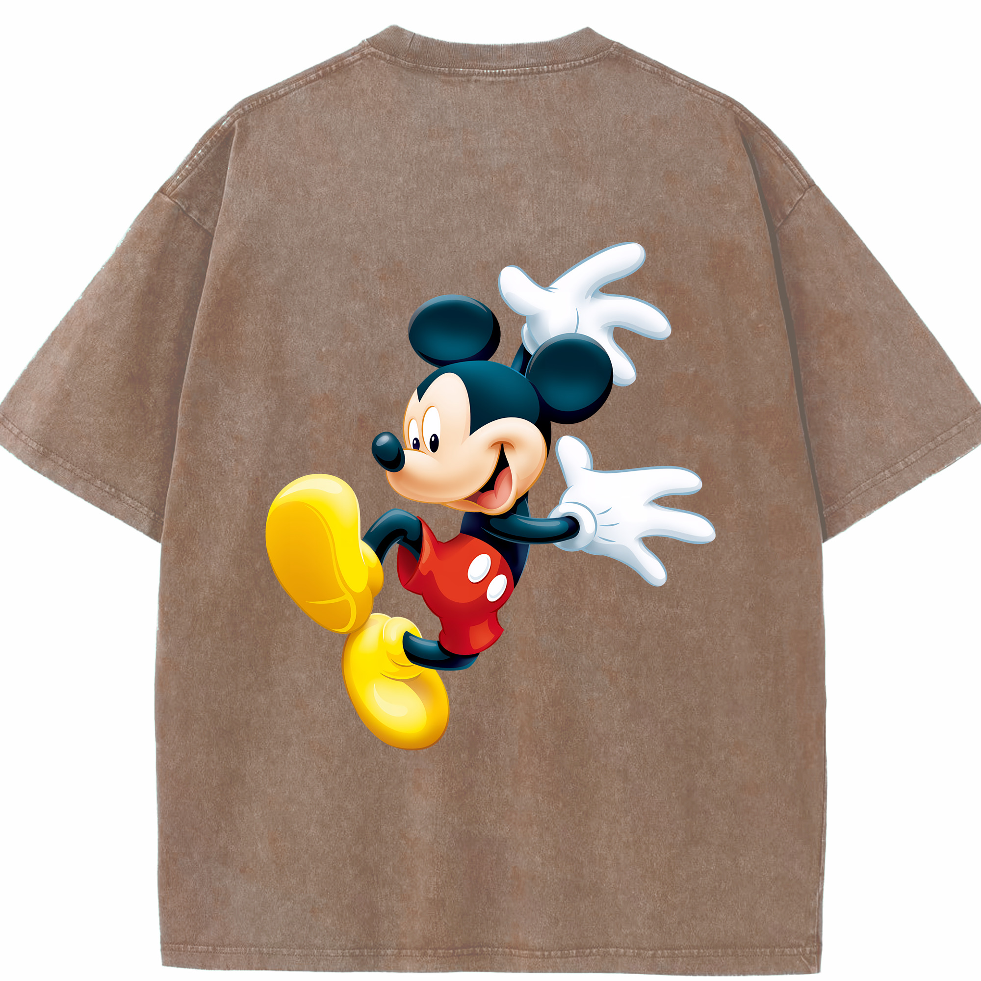 （画像用） ミッキーマウス Mickey Mouse 綿100% ヴィンテージ風 半袖Tシャツ（背面プリント）