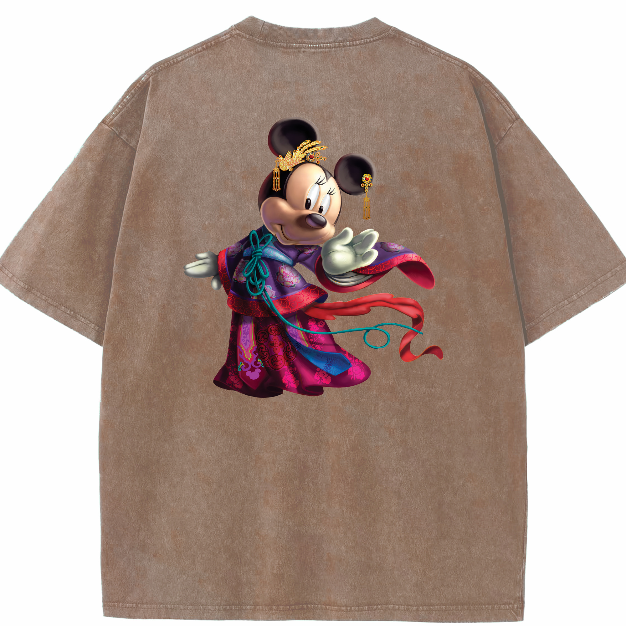 （画像用） ミッキーマウス Mickey Mouse 綿100% ヴィンテージ風 半袖Tシャツ（背面プリント）