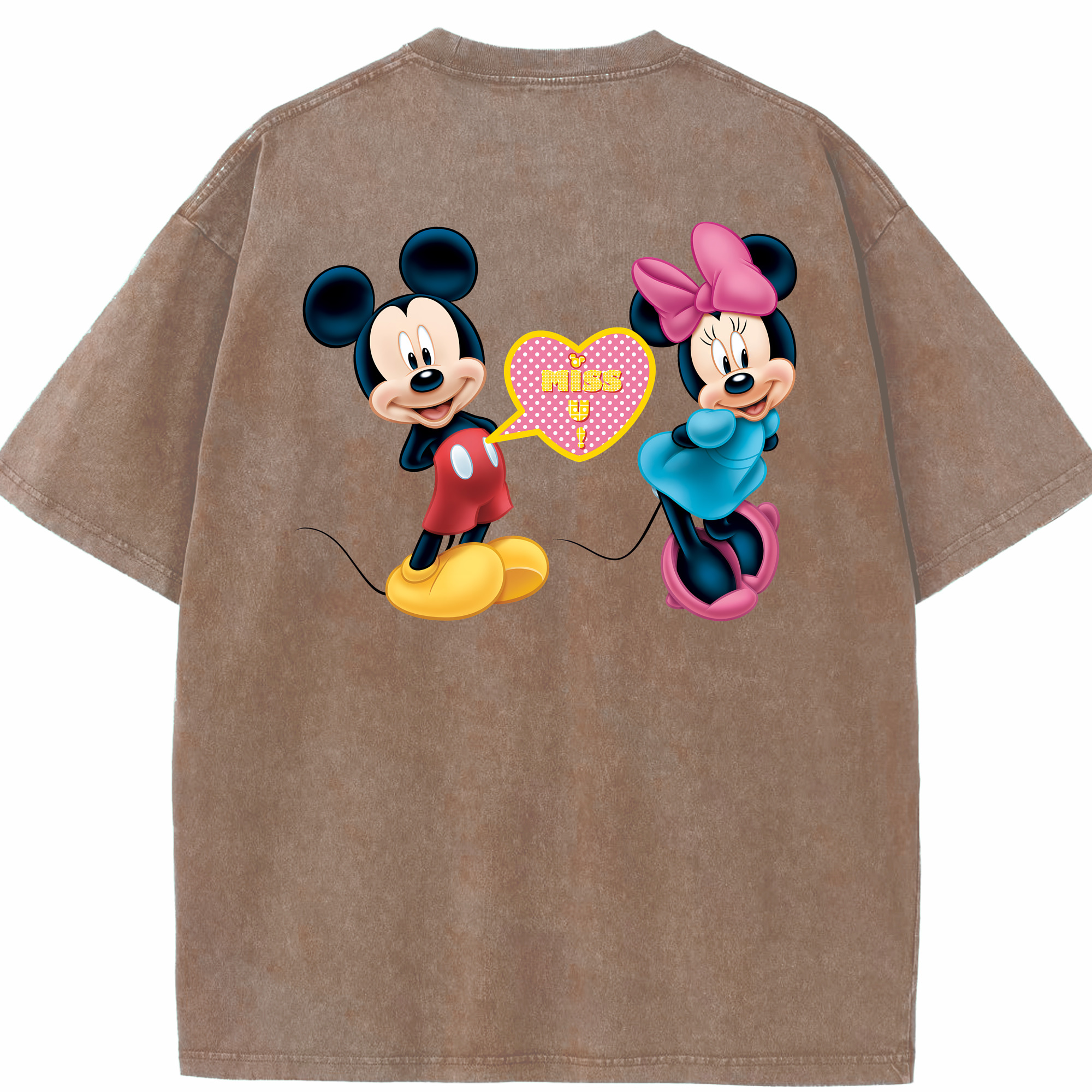（画像用） ミッキーマウス Mickey Mouse 綿100% ヴィンテージ風 半袖Tシャツ（背面プリント）