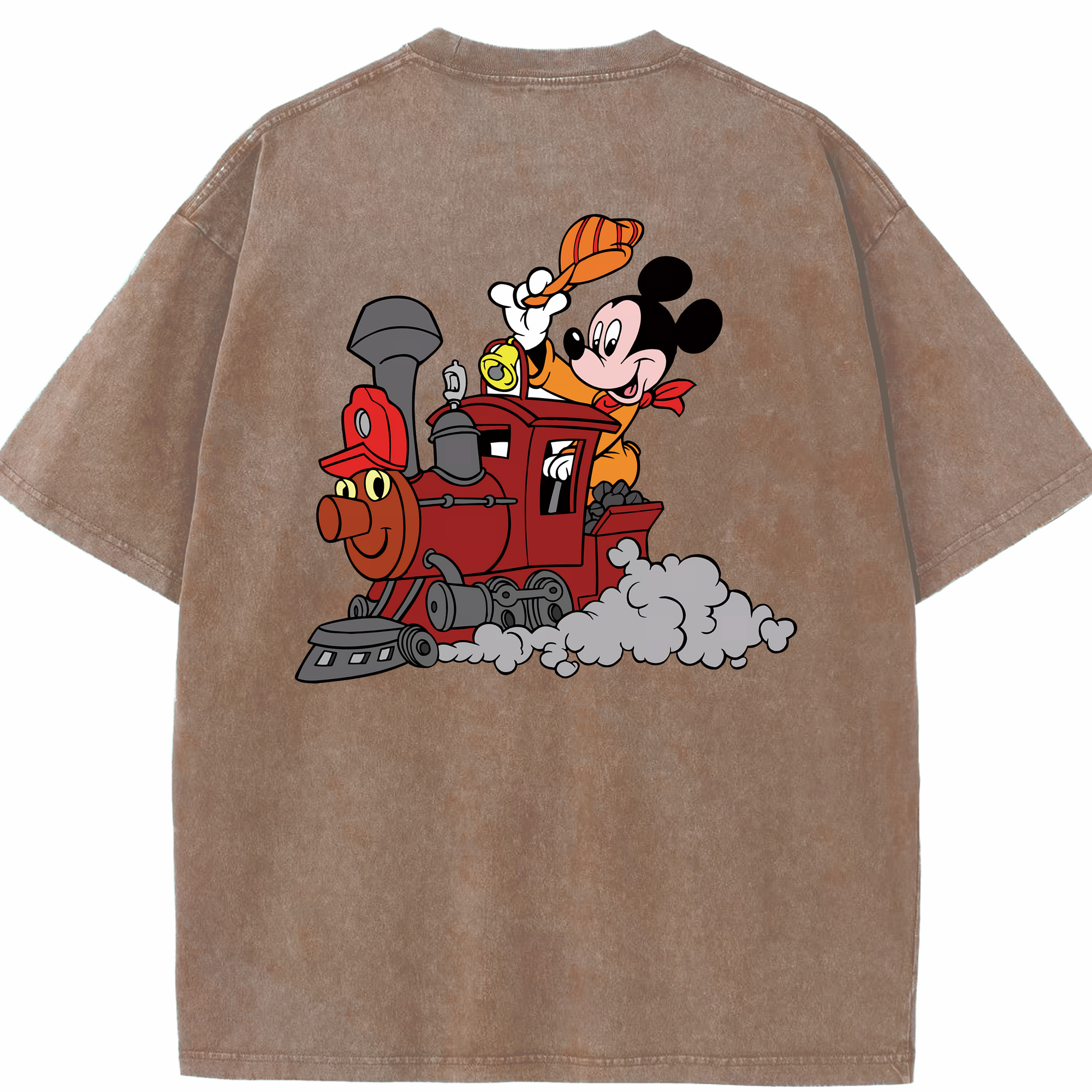 （画像用） ミッキーマウス Mickey Mouse 綿100% ヴィンテージ風 半袖Tシャツ（背面プリント）