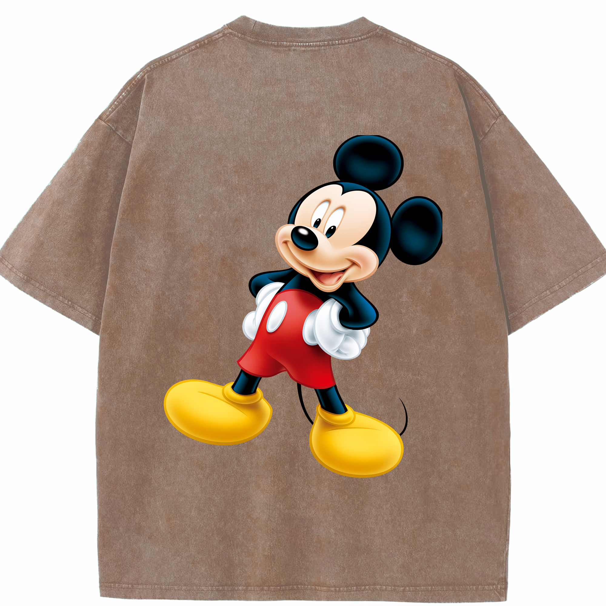 （画像用） ミッキーマウス Mickey Mouse 綿100% ヴィンテージ風 半袖Tシャツ（背面プリント）