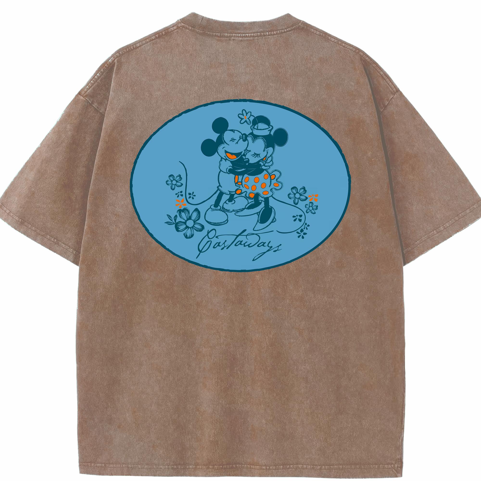 （画像用） ミッキーマウス Mickey Mouse 綿100% ヴィンテージ風 半袖Tシャツ（背面プリント）