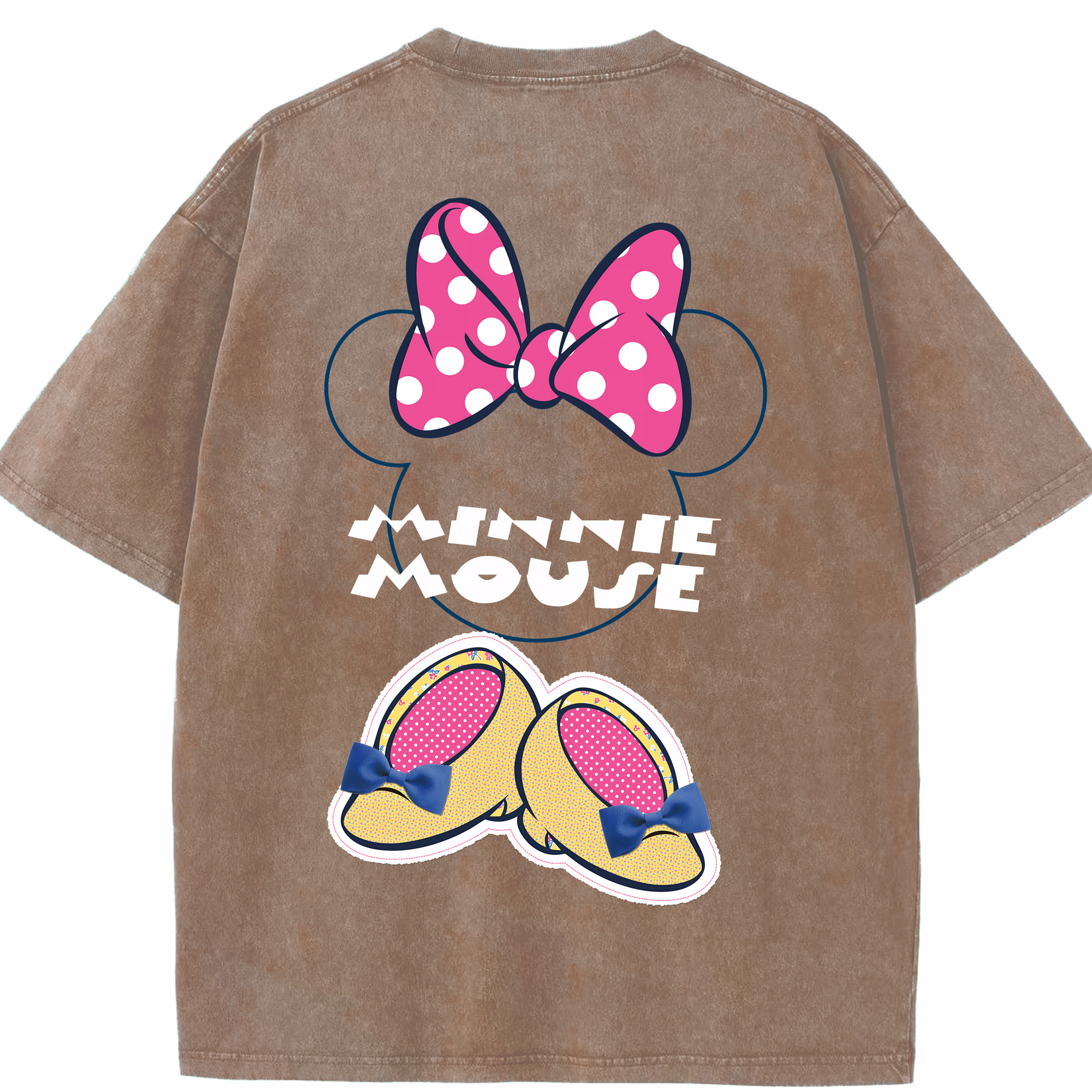 （画像用） ミッキーマウス Mickey Mouse 綿100% ヴィンテージ風 半袖Tシャツ（背面プリント）