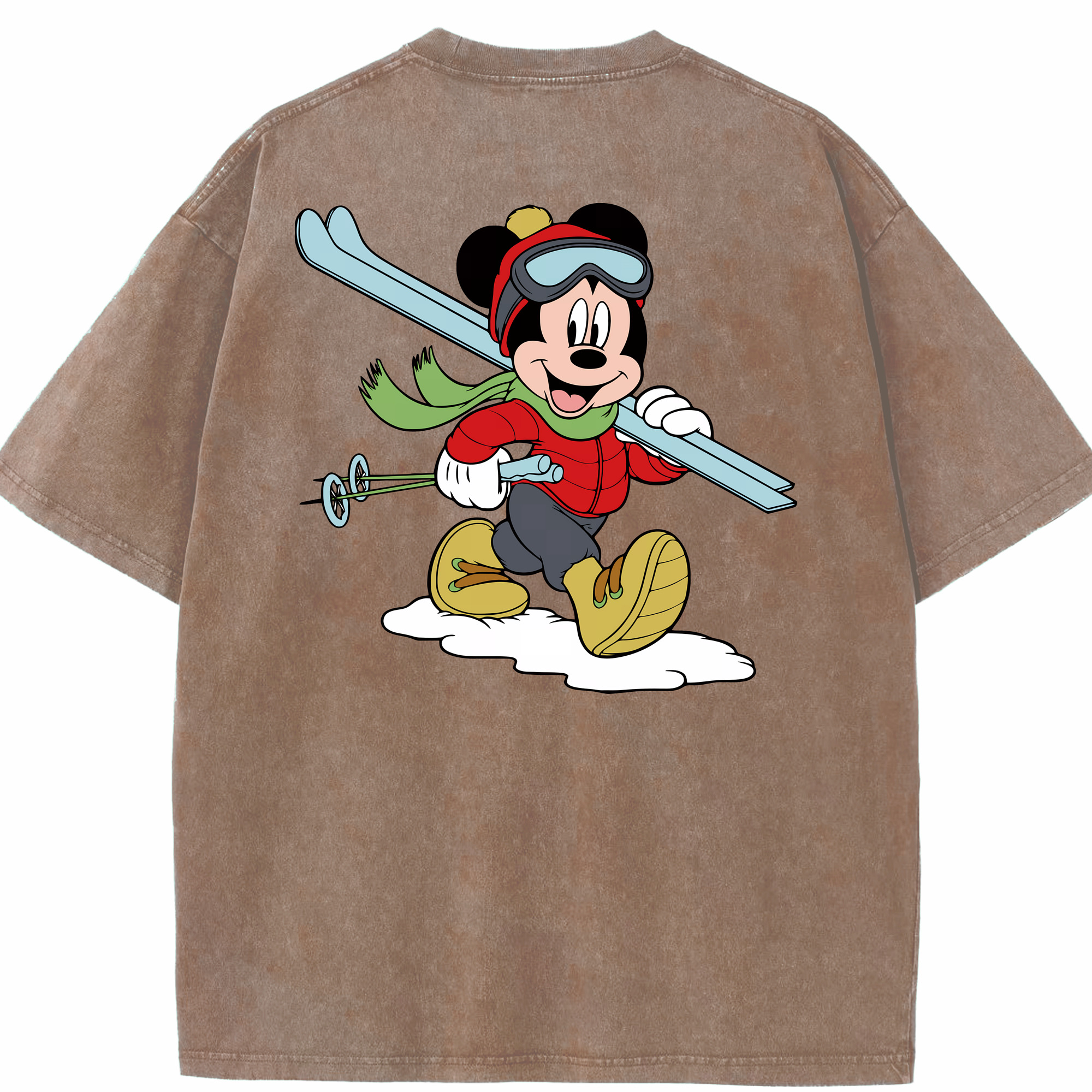 （画像用） ミッキーマウス Mickey Mouse 綿100% ヴィンテージ風 半袖Tシャツ（背面プリント）