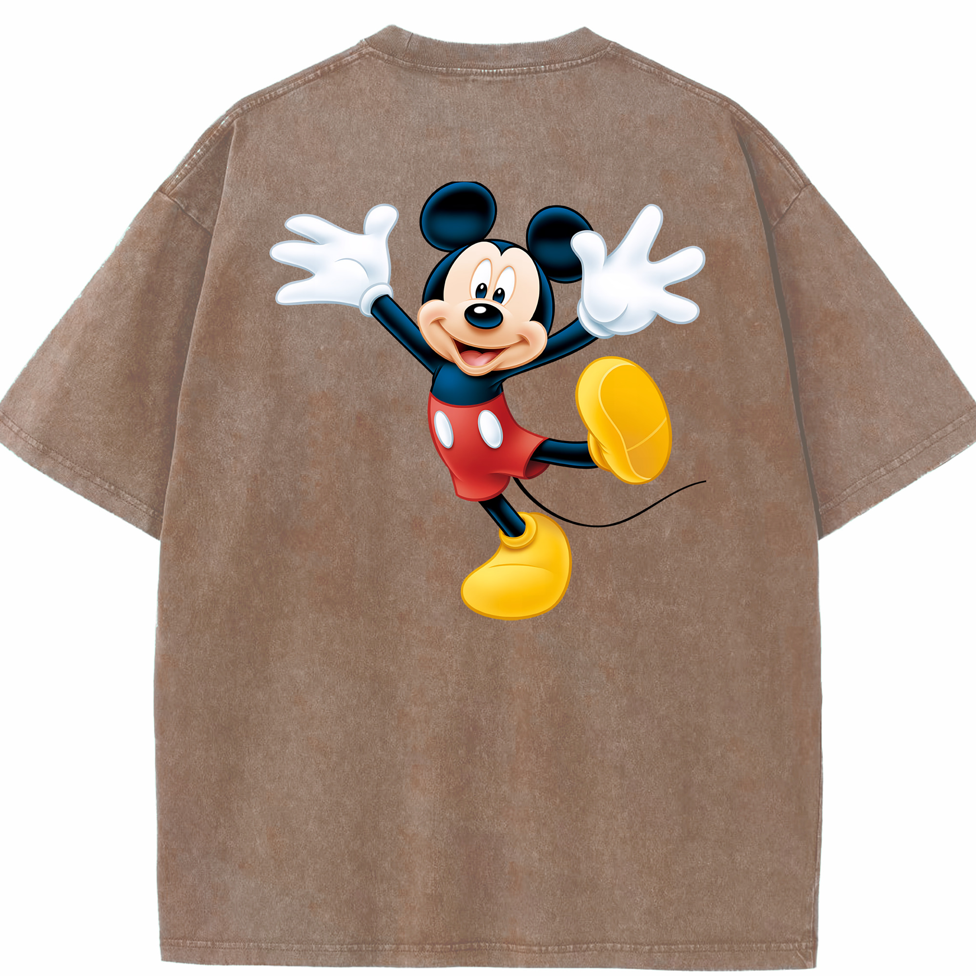（画像用） ミッキーマウス Mickey Mouse 綿100% ヴィンテージ風 半袖Tシャツ（背面プリント）