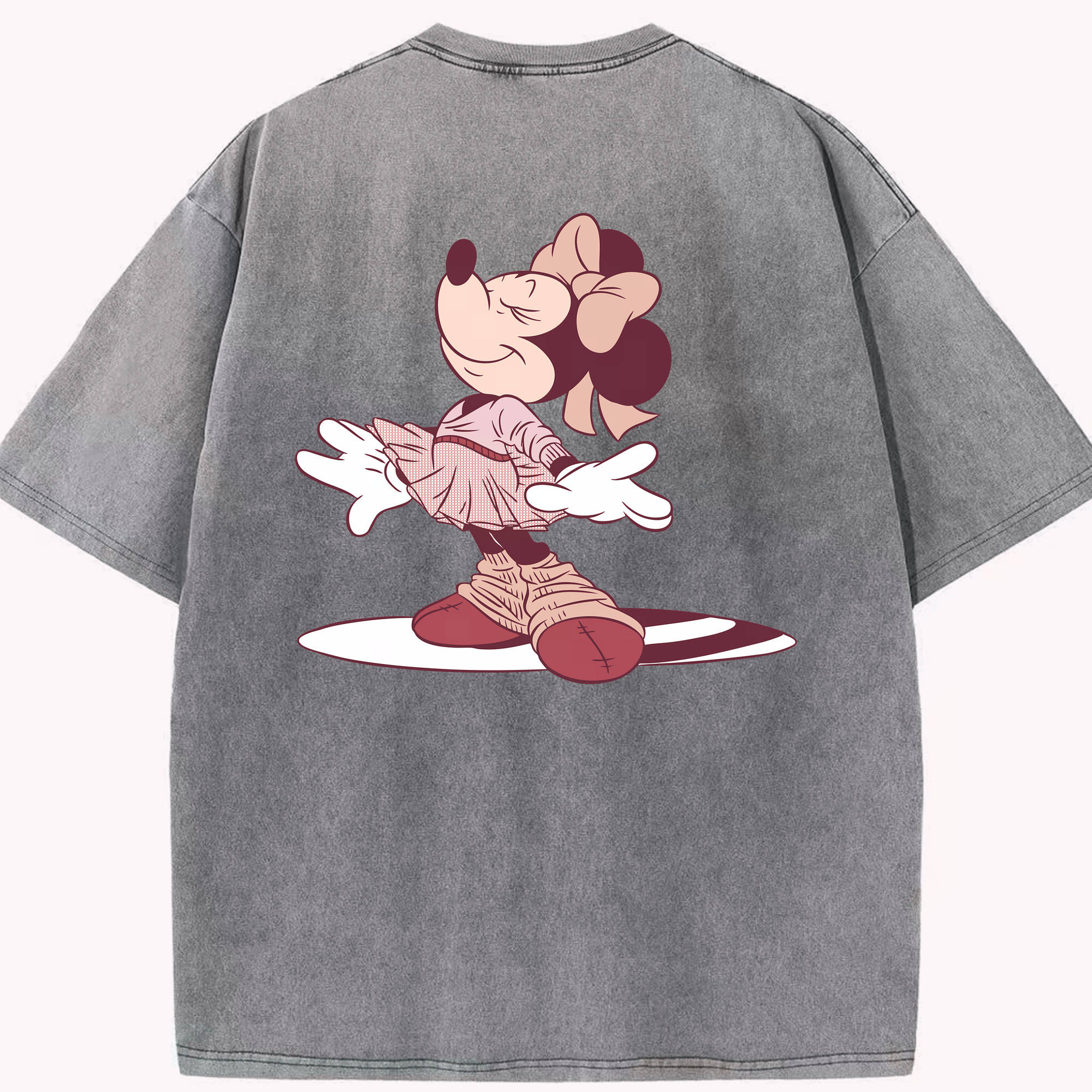 （画像用） ミッキーマウス Mickey Mouse 綿100% ヴィンテージ風 半袖Tシャツ（背面プリント）