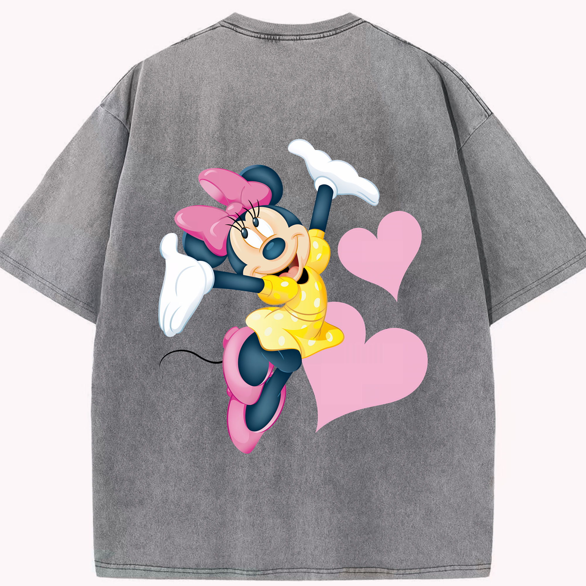 （画像用） ミッキーマウス Mickey Mouse 綿100% ヴィンテージ風 半袖Tシャツ（背面プリント）