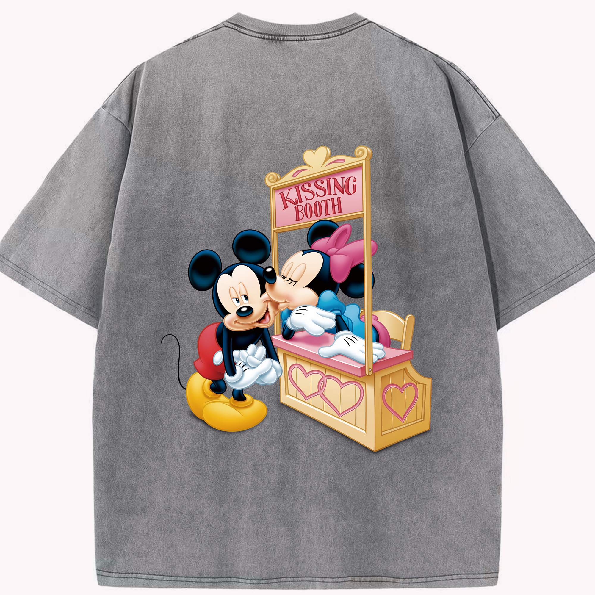 （画像用） ミッキーマウス Mickey Mouse 綿100% ヴィンテージ風 半袖Tシャツ（背面プリント）
