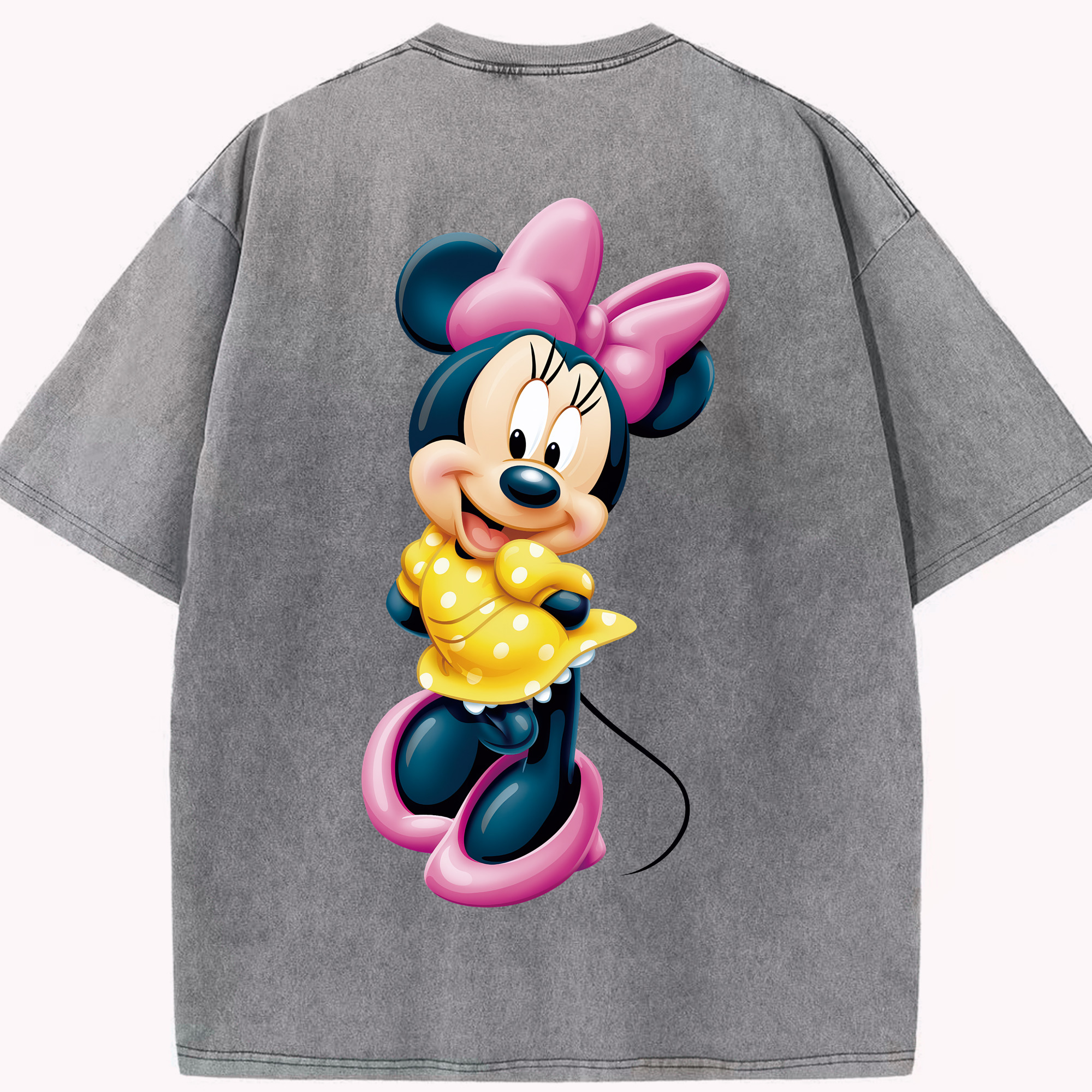 （画像用） ミッキーマウス Mickey Mouse 綿100% ヴィンテージ風 半袖Tシャツ（背面プリント）