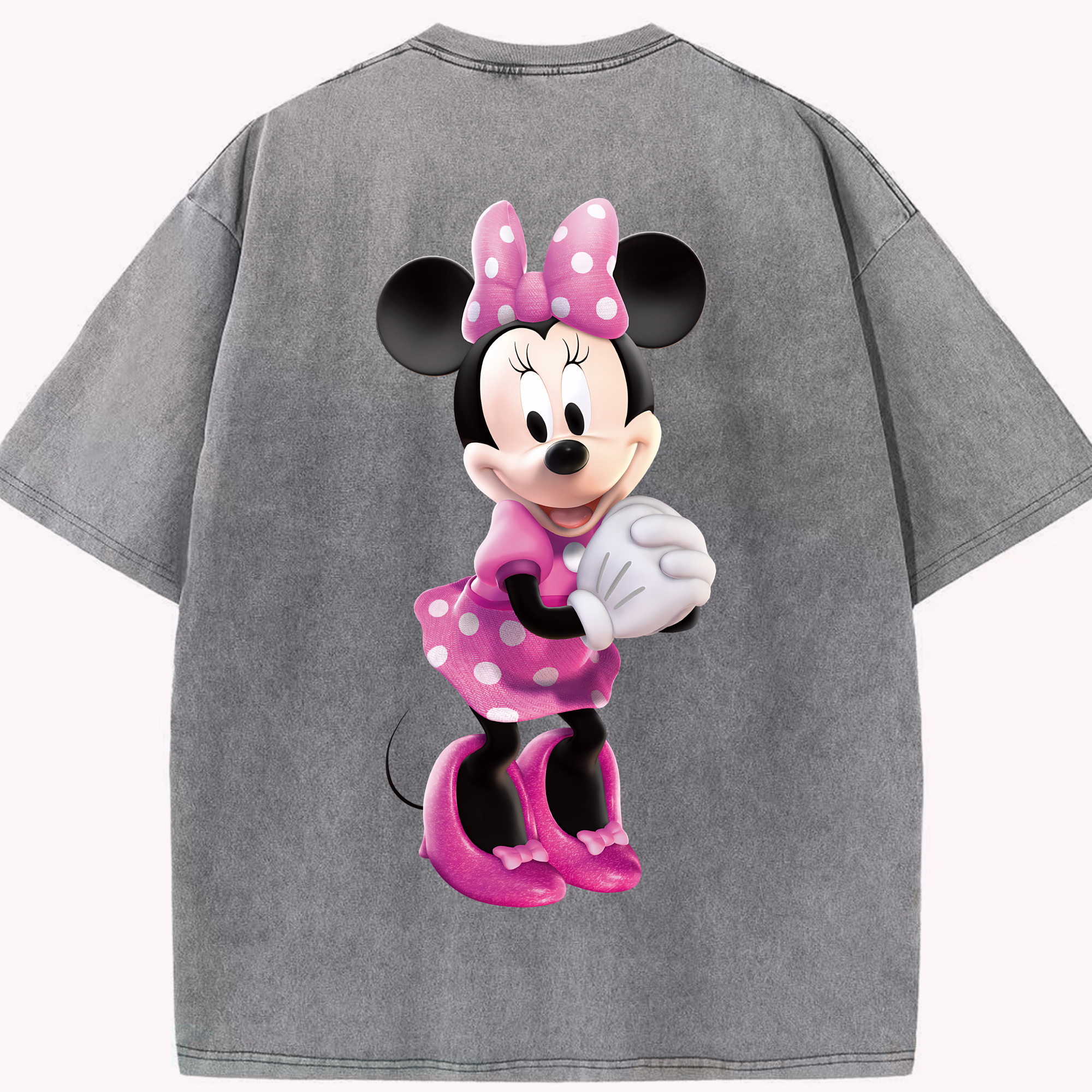 （画像用） ミッキーマウス Mickey Mouse 綿100% ヴィンテージ風 半袖Tシャツ（背面プリント）