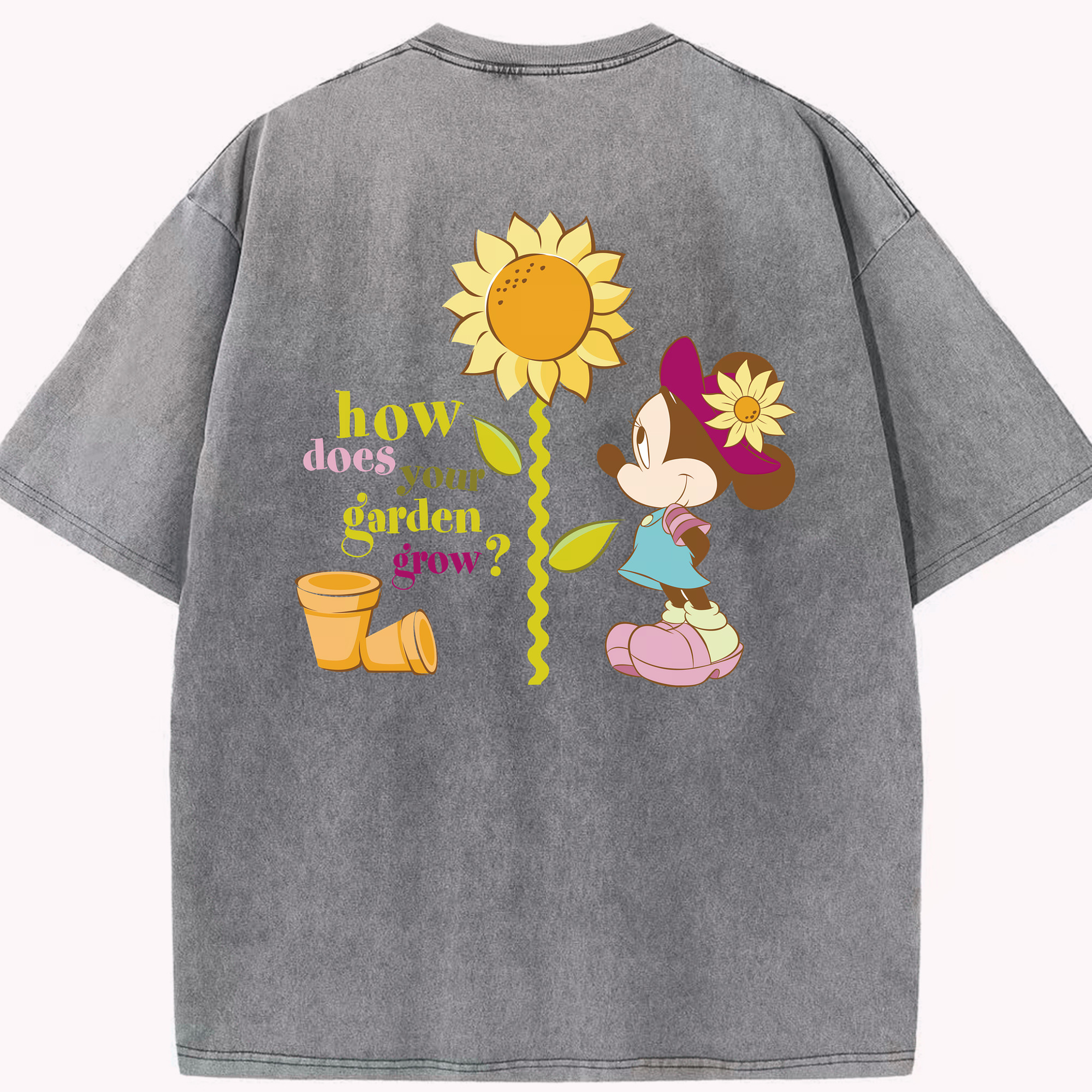 （画像用） ミッキーマウス Mickey Mouse 綿100% ヴィンテージ風 半袖Tシャツ（背面プリント）