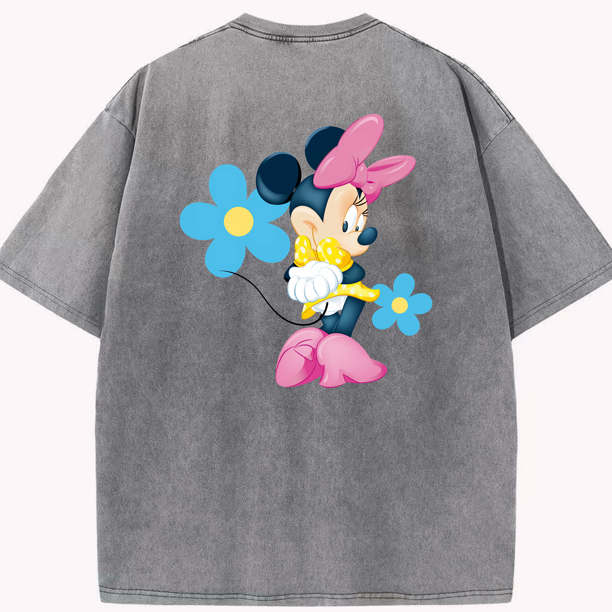（画像用） ミッキーマウス Mickey Mouse 綿100% ヴィンテージ風 半袖Tシャツ（背面プリント）