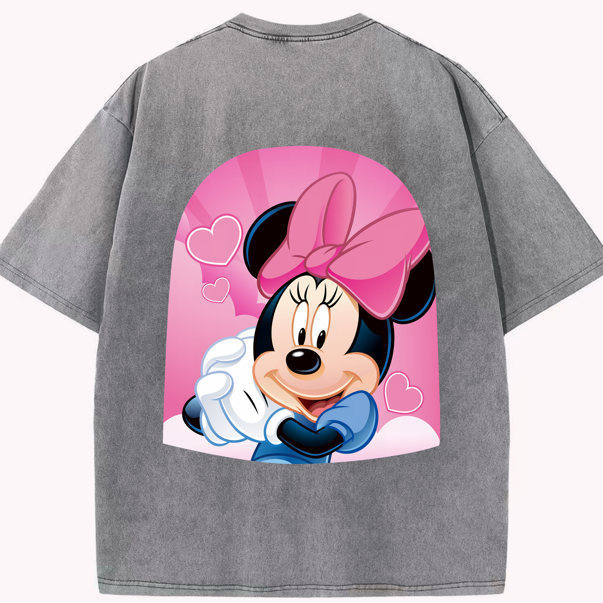 （画像用） ミッキーマウス Mickey Mouse 綿100% ヴィンテージ風 半袖Tシャツ（背面プリント）