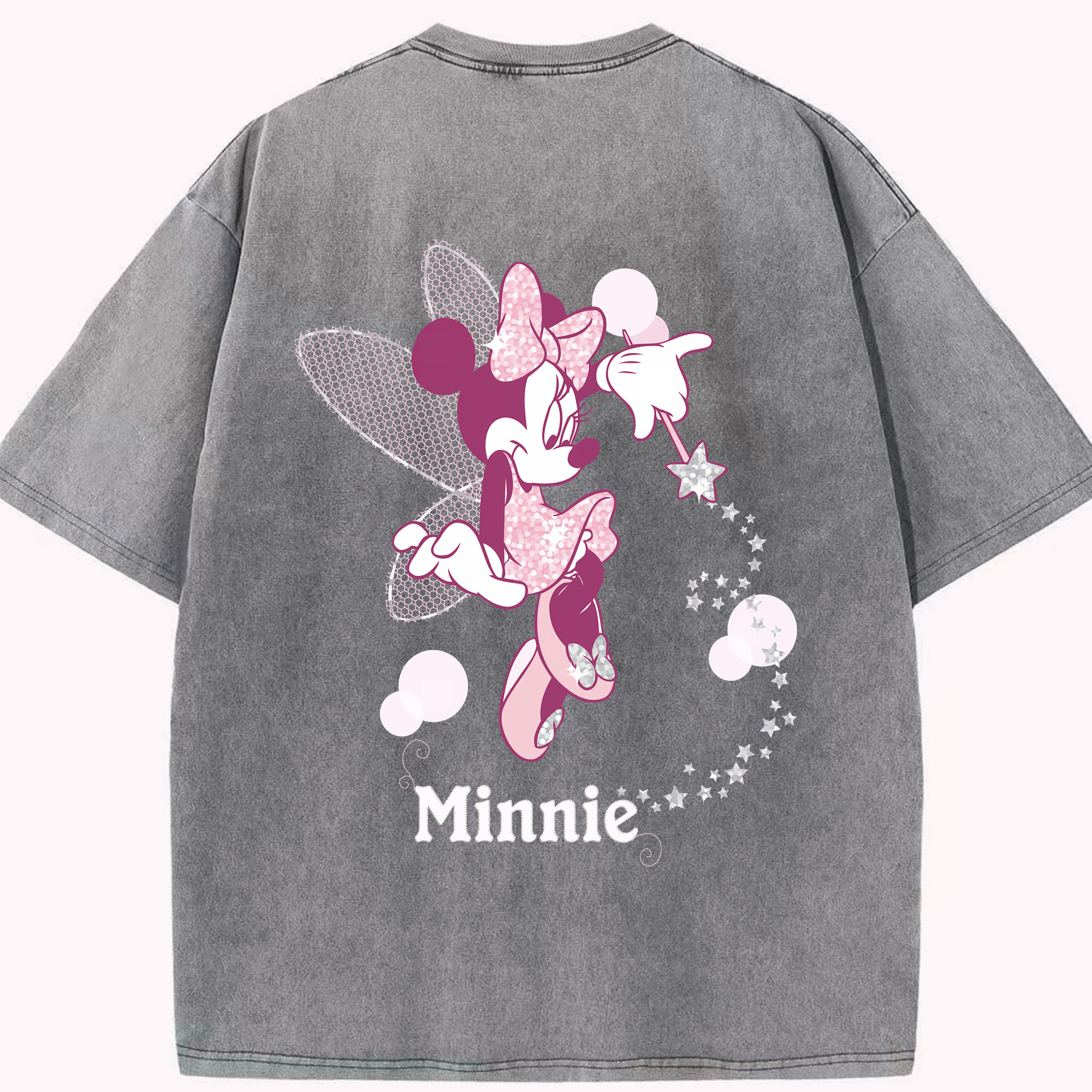 （画像用） ミッキーマウス Mickey Mouse 綿100% ヴィンテージ風 半袖Tシャツ（背面プリント）